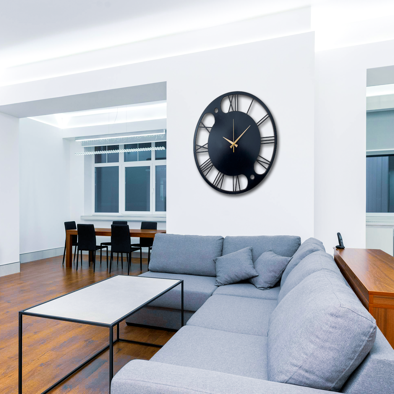 3D SergiModern Metal Duvar Saati | Ortası DolguluMETAL SAATLER