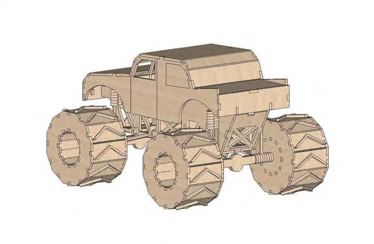 Orta Seviye Kamyon & TraktörCanavar Kamyon Maketi | Orta Seviye3D Sergi