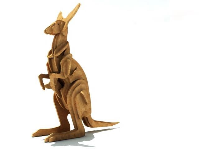 Orta Seviye Yabani HayvanlarKanguru 2 Yabani Hayvan Maketi | Orta Seviye3D Sergi