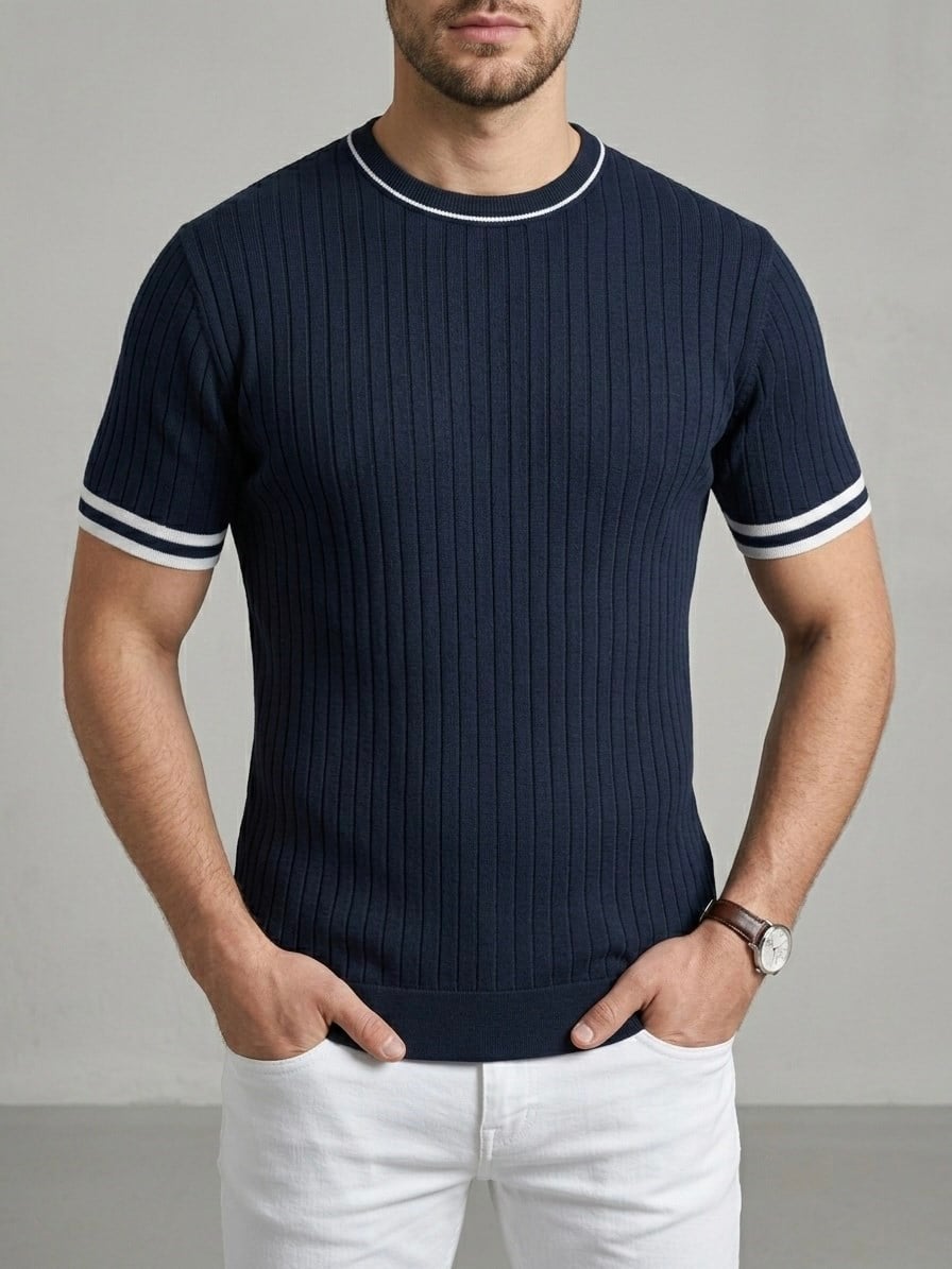 homiro.com.tr'de erkekler için şık ve rahat bir seçenek olan ekru fitilli slim fit bisiklet yaka triko t-shirt lacivert renk seçeneğiyle! Kaliteli kumaşı ve şık tasarımıyla şimdi özel indirimlerle sizi bekliyor.