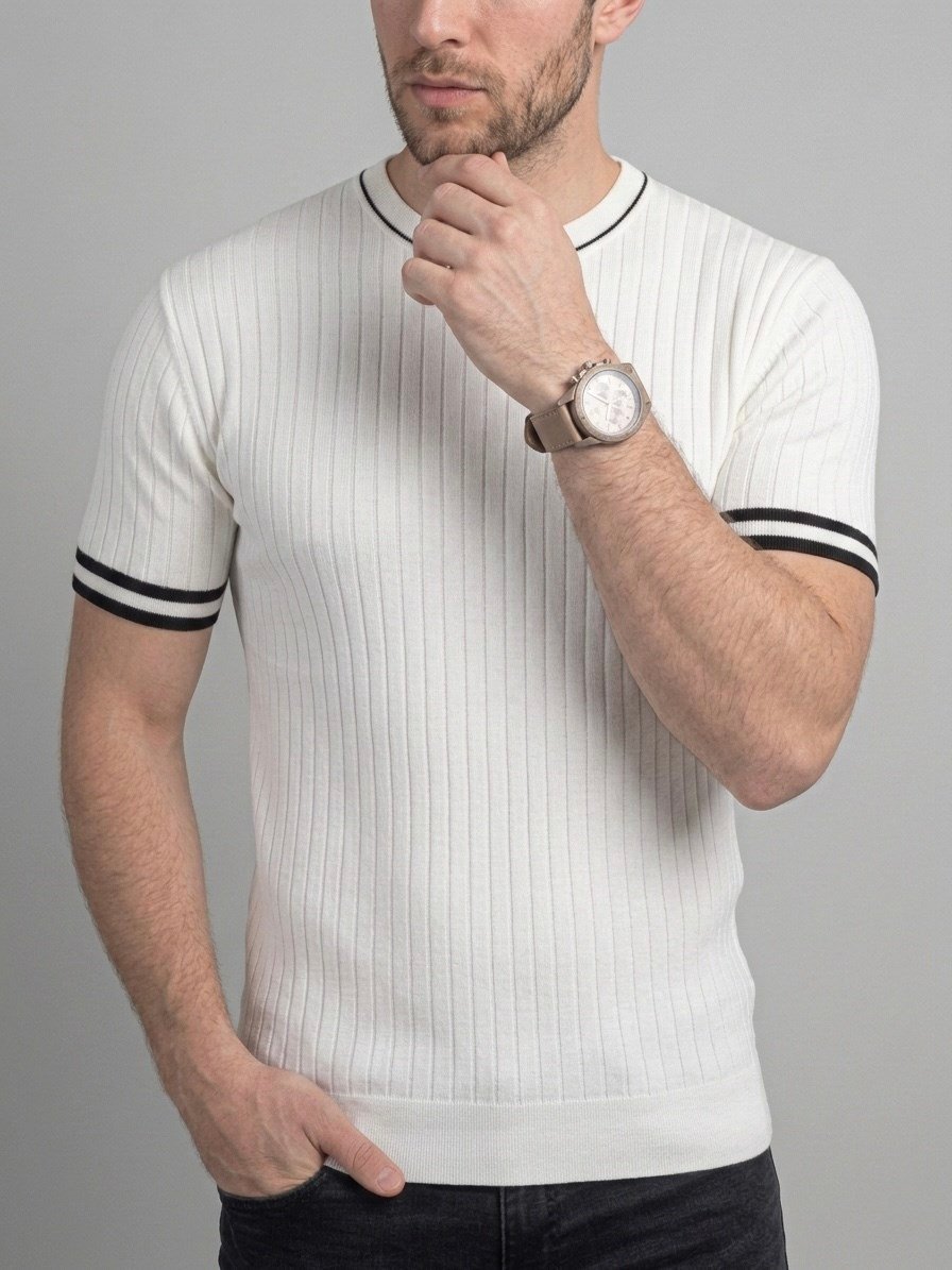 Homiro.com.tr'de erkek ekru fitilli slim fit bisiklet yaka triko t-shirt - beyaz seçeneğiyle tarzınızı tamamlayın. Şık ve rahat tasarımıyla öne çıkan bu ürünü hemen keşfedin!