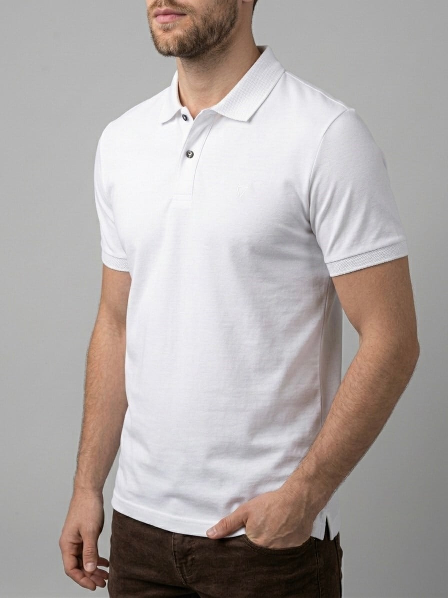 Homiro.com.tr'de erkekler için beyaz, basic kısa kollu polo yaka günlük t-shirt modelini incele! Şıklığı ve rahatlığı bir arada sunan bu ürünü hemen keşfet.