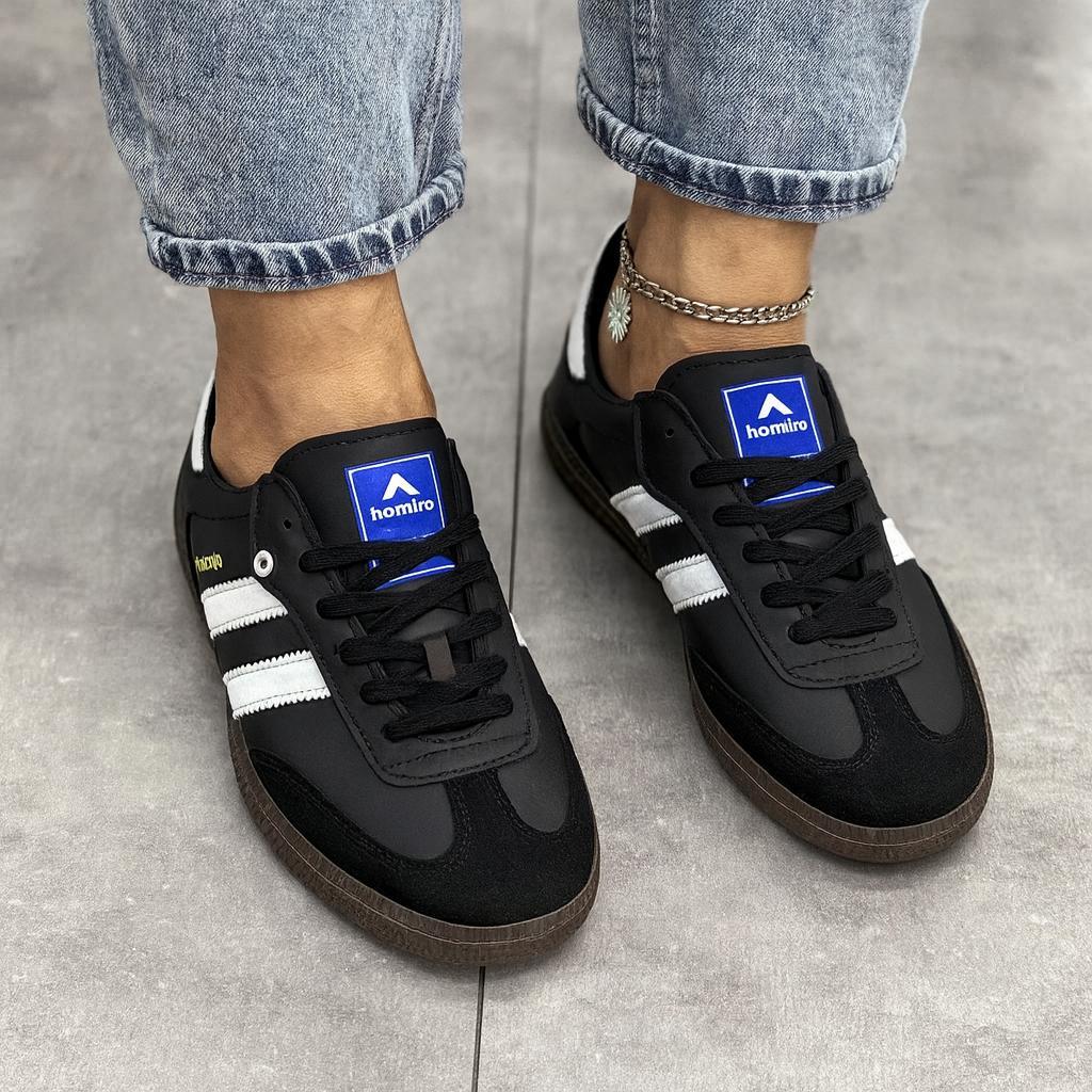 Bağcıklı Unisex Spor Sneaker Ayakkabı-Siyah-Beyaz