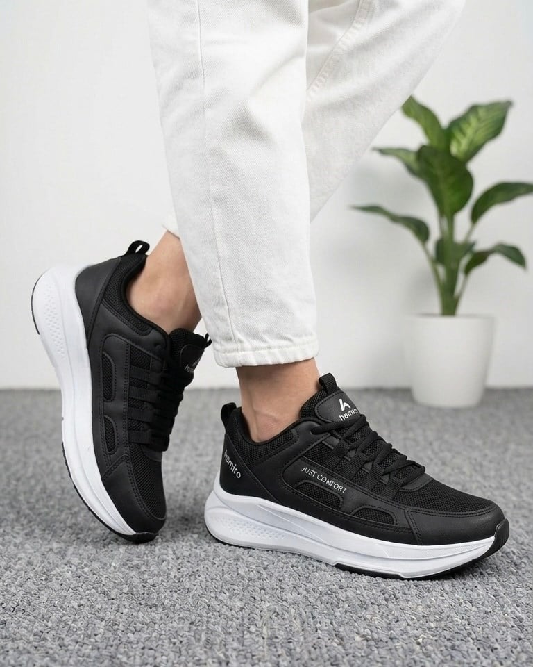 Homiro.com.tr'de Unisex Fuspetli Spor Ayakkabı - Siyah Beyaz modelini keşfedin! Tarzınızı yansıtan, rahat ve şık spor ayakkabılar için hemen tıklayın.