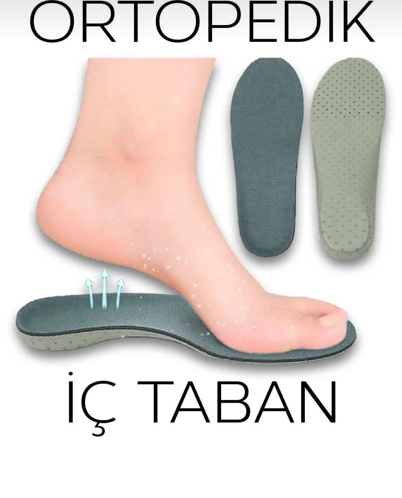Kadın Unisex Klasik Bağcıklı Ortopedik Spor Sneaker Ayakkabı-Beyaz-Siyah