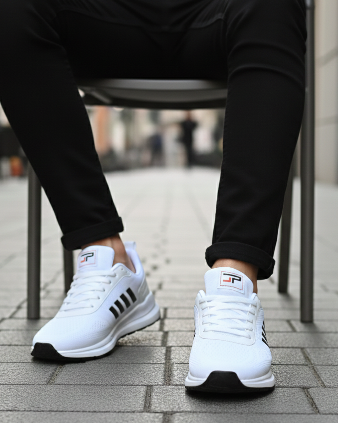 Unisex Micro Taban Fuspetli Spor Ayakkabı-Beyaz-Siyah