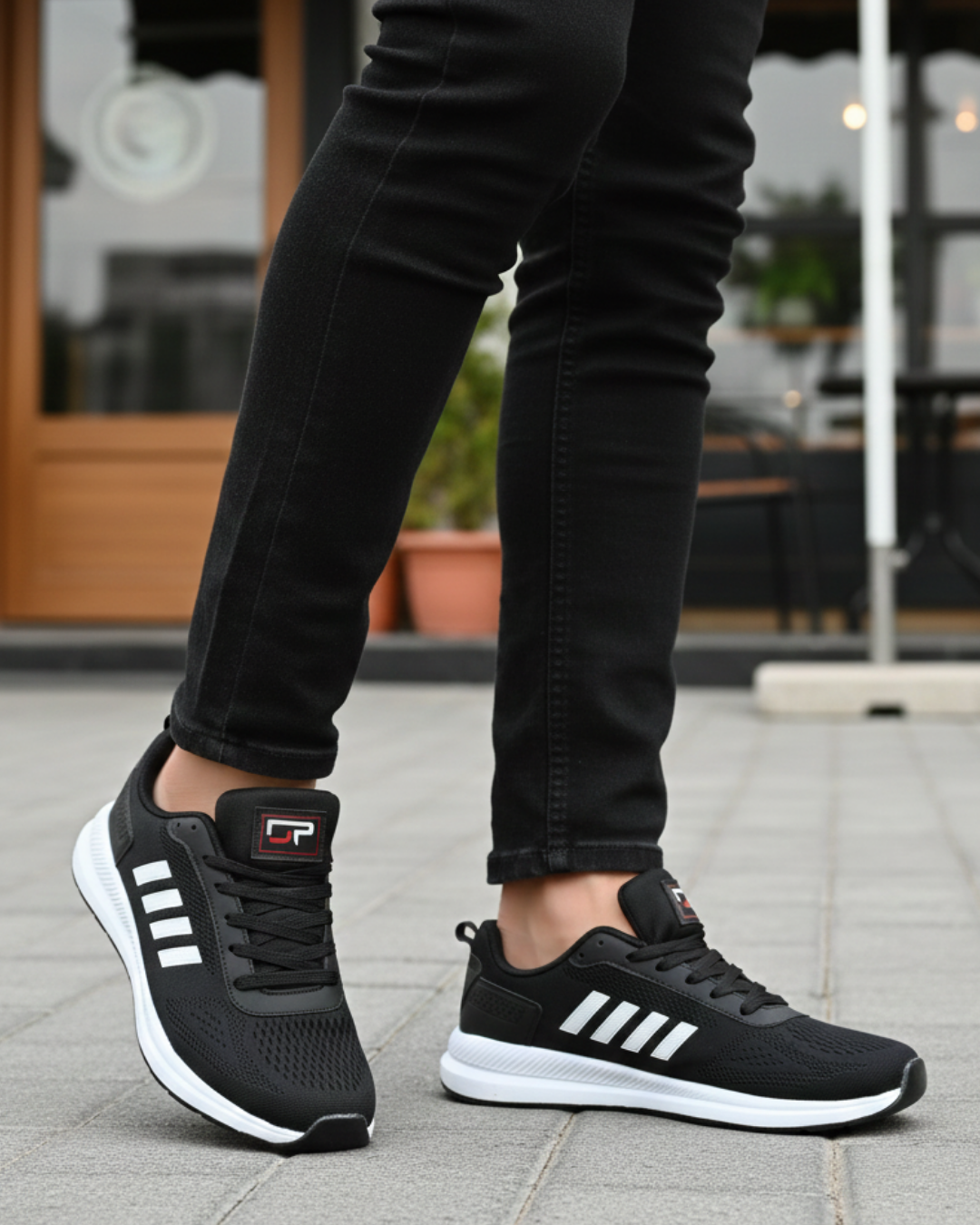 Unisex Micro Taban Fuspetli Spor Ayakkabı-Siyah-Beyaz