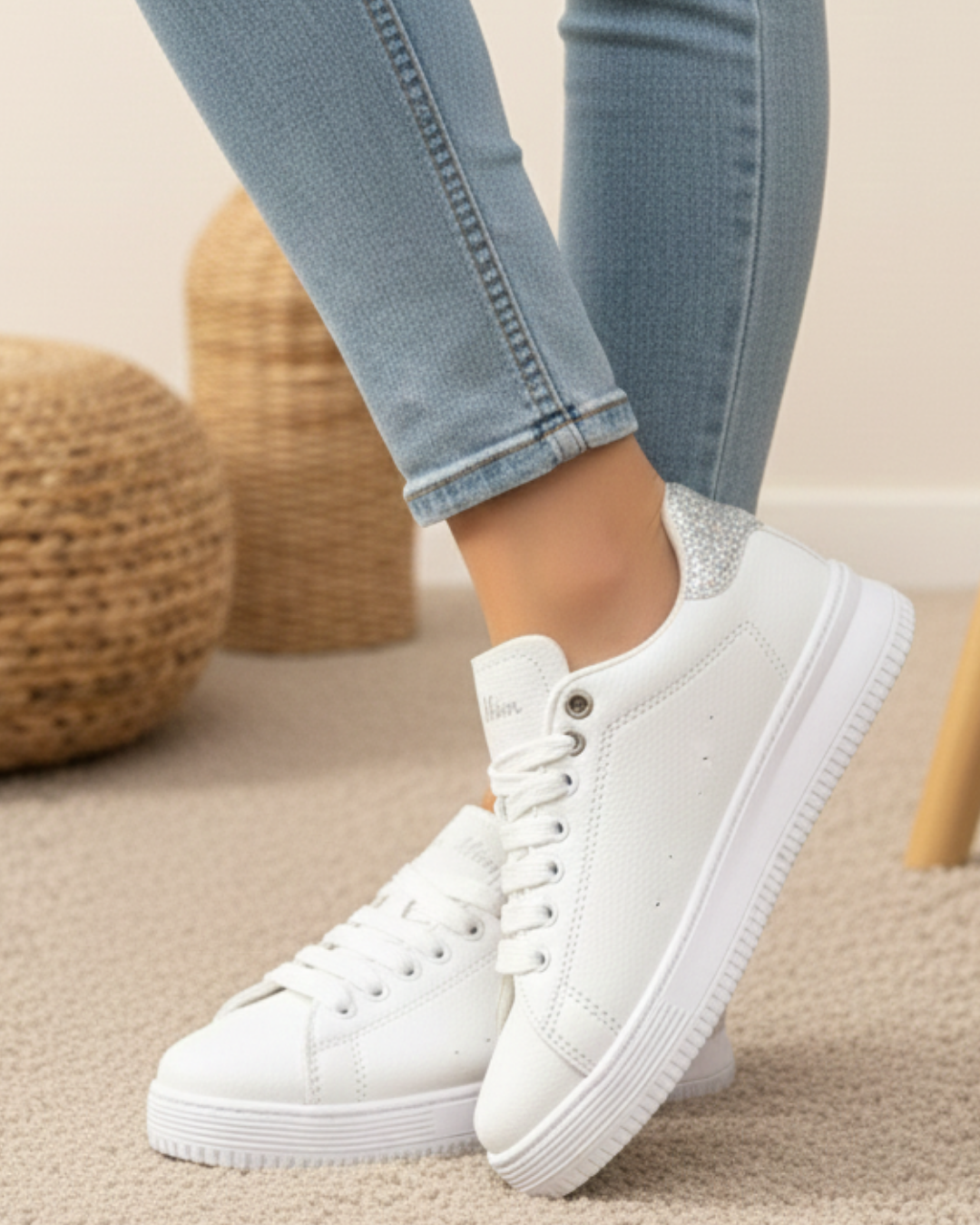 Homiro.com.tr'de, unisex beyaz gümüş taşlı oropedik spor ayakkabıları bulabilirsin. Rahatlığı ve şıklığı bir arada sunan bu ayakkabılar, spor yaparken veya günlük kullanımda senin favorin olacak!