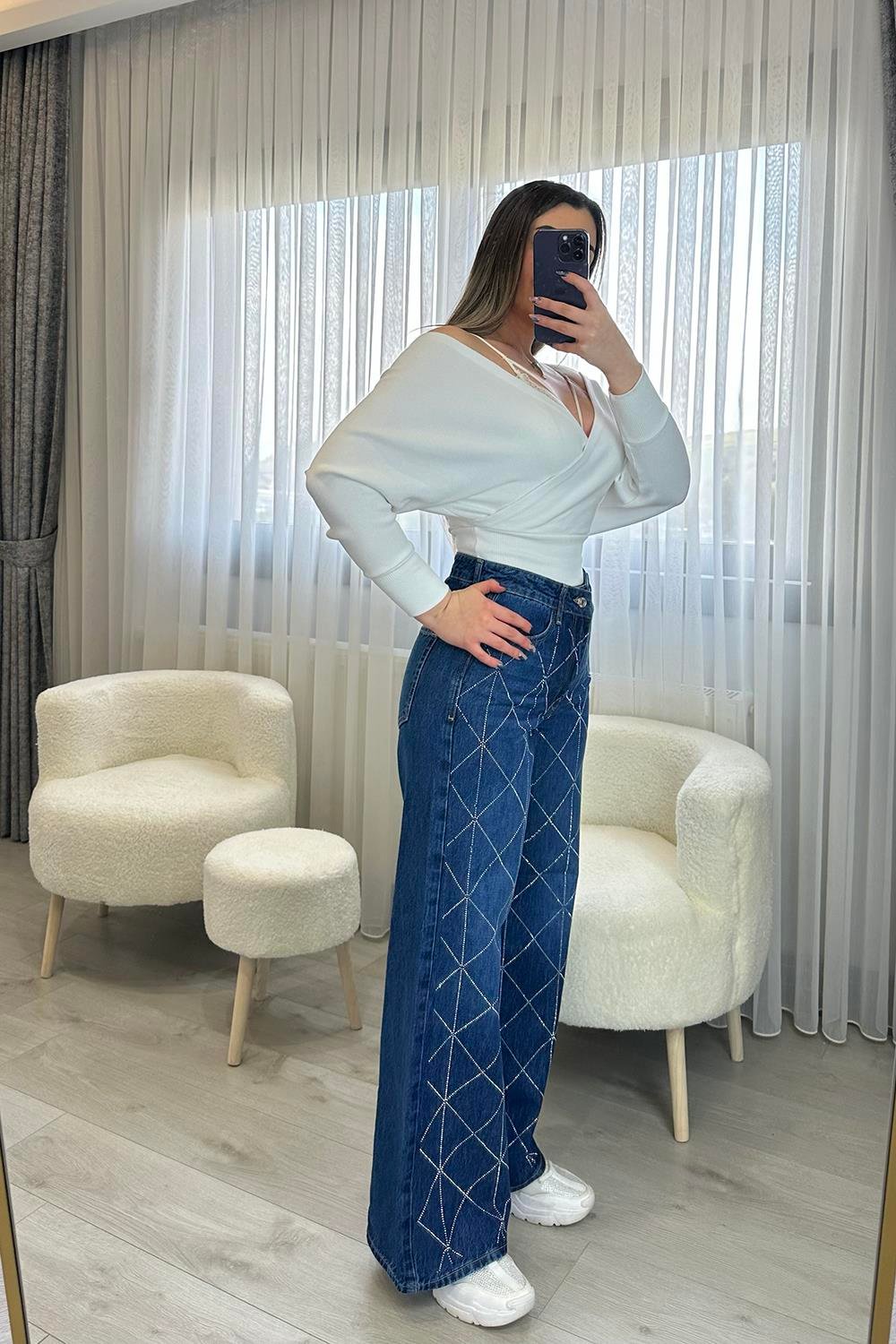 Delphine Taşlı Palazzo Jean