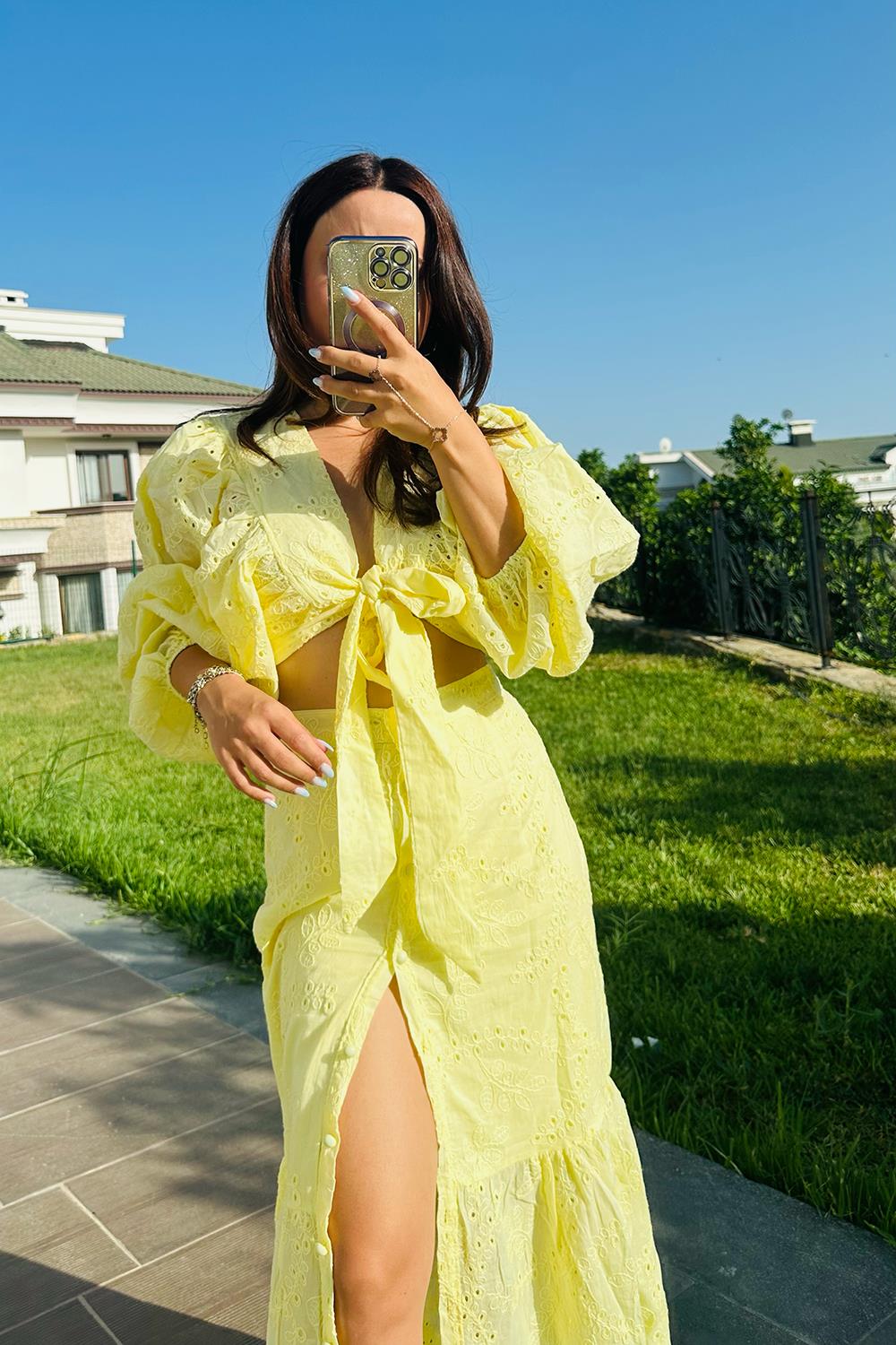 Elina Fistolu Crop-Etek Takım