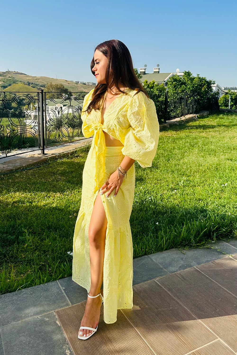Elina Fistolu Crop-Etek Takım
