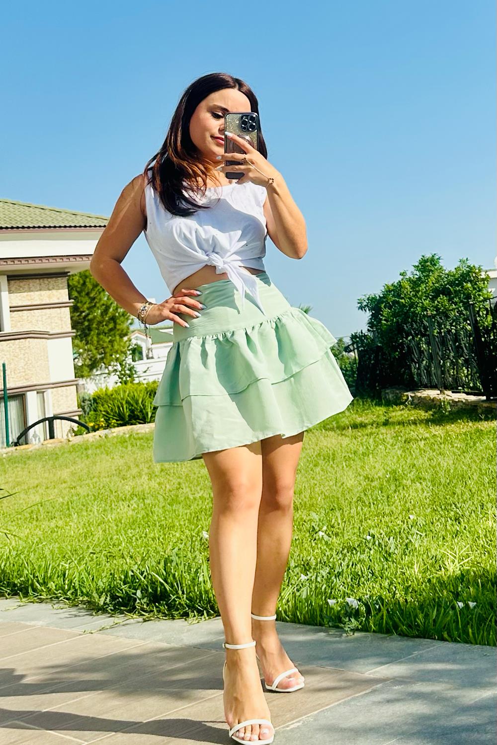 Jade Fırfır Detaylı Etek