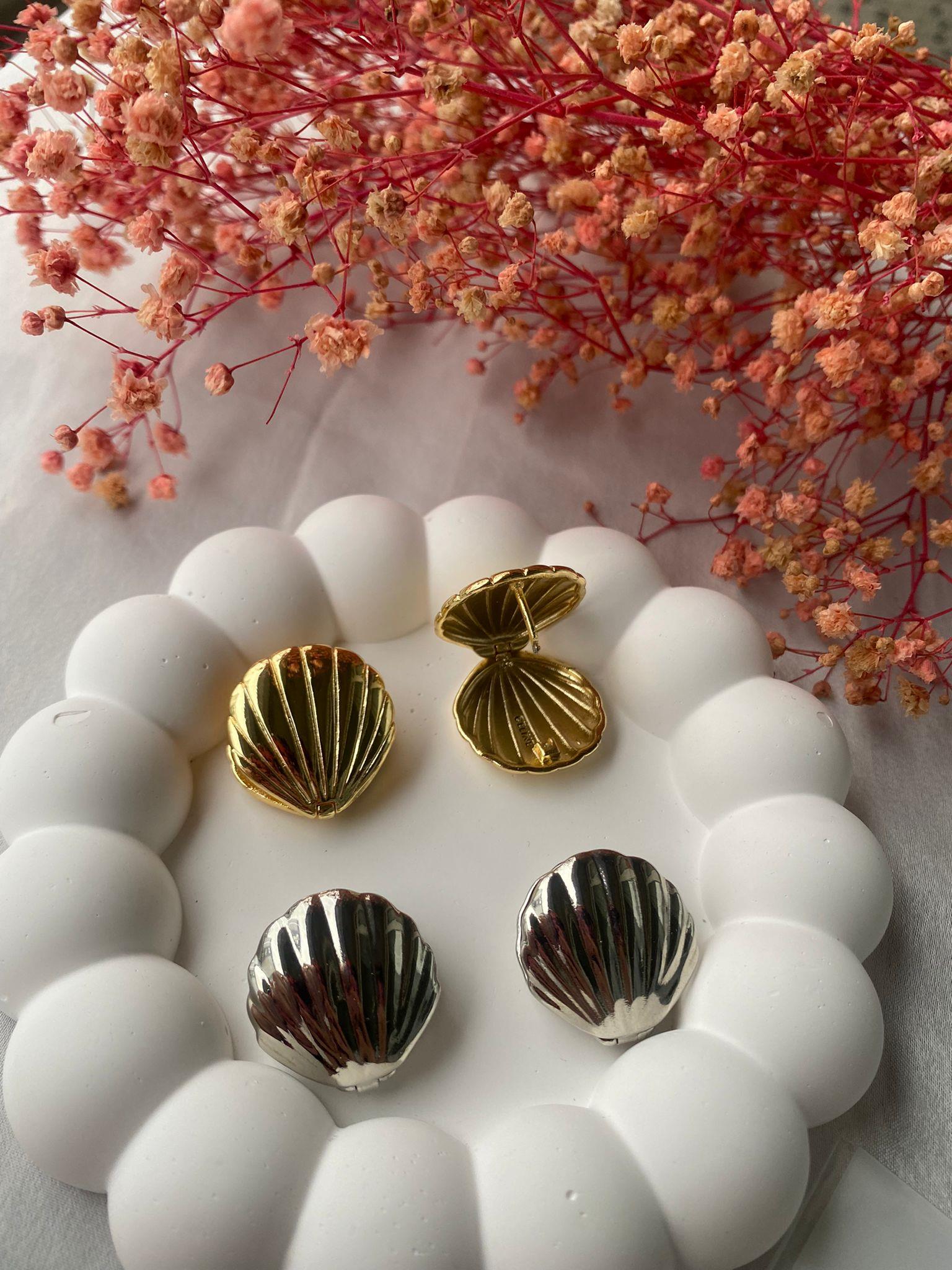 Çelik Tasarım Midye Küpe