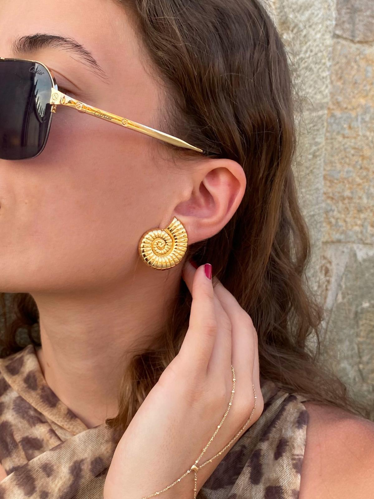 Gold Çelik Salyangoz Küpe