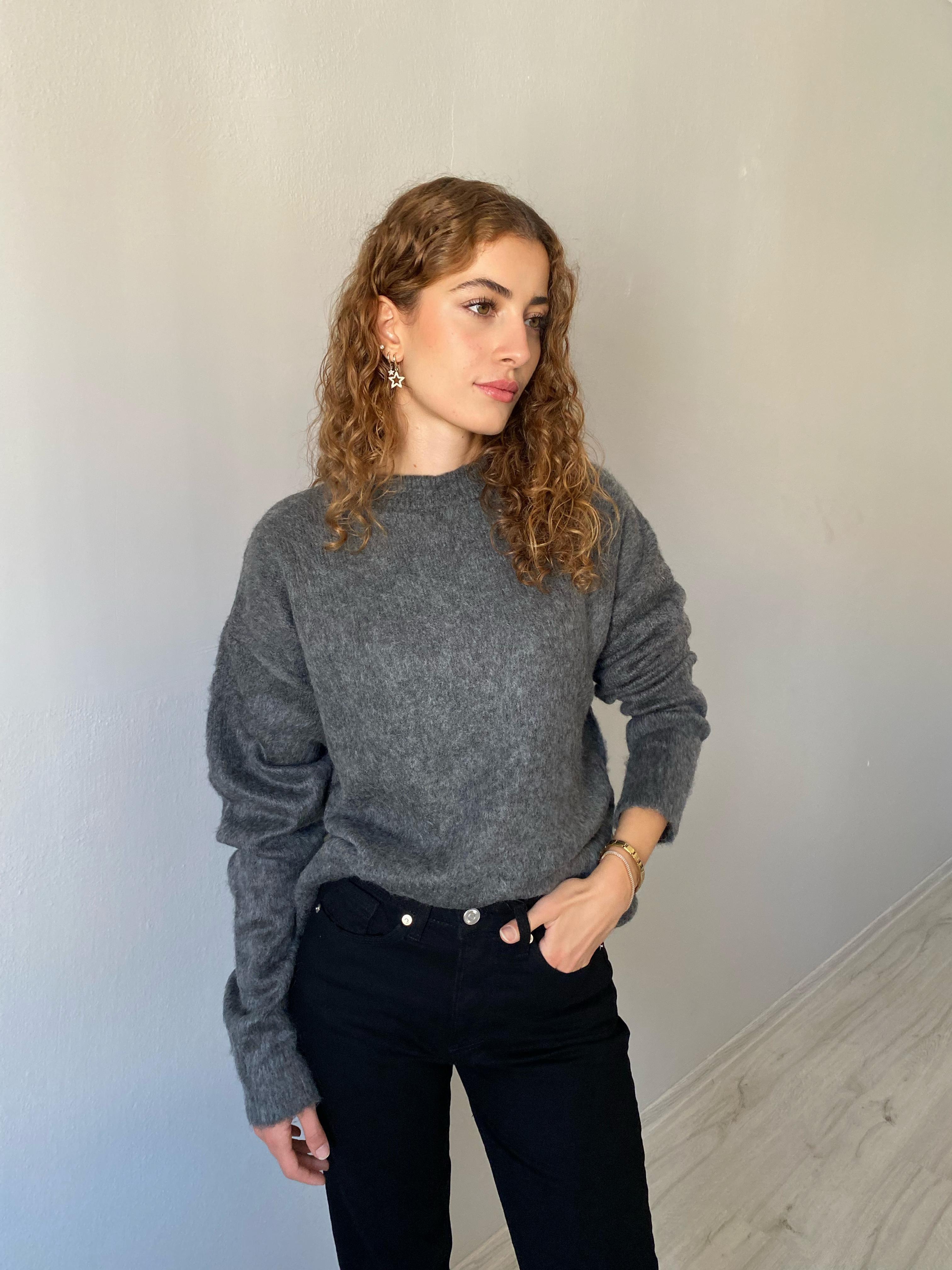 M.D Bisiklet Yaka Oversize Antasit Yumoş Uzun Kol Kazak