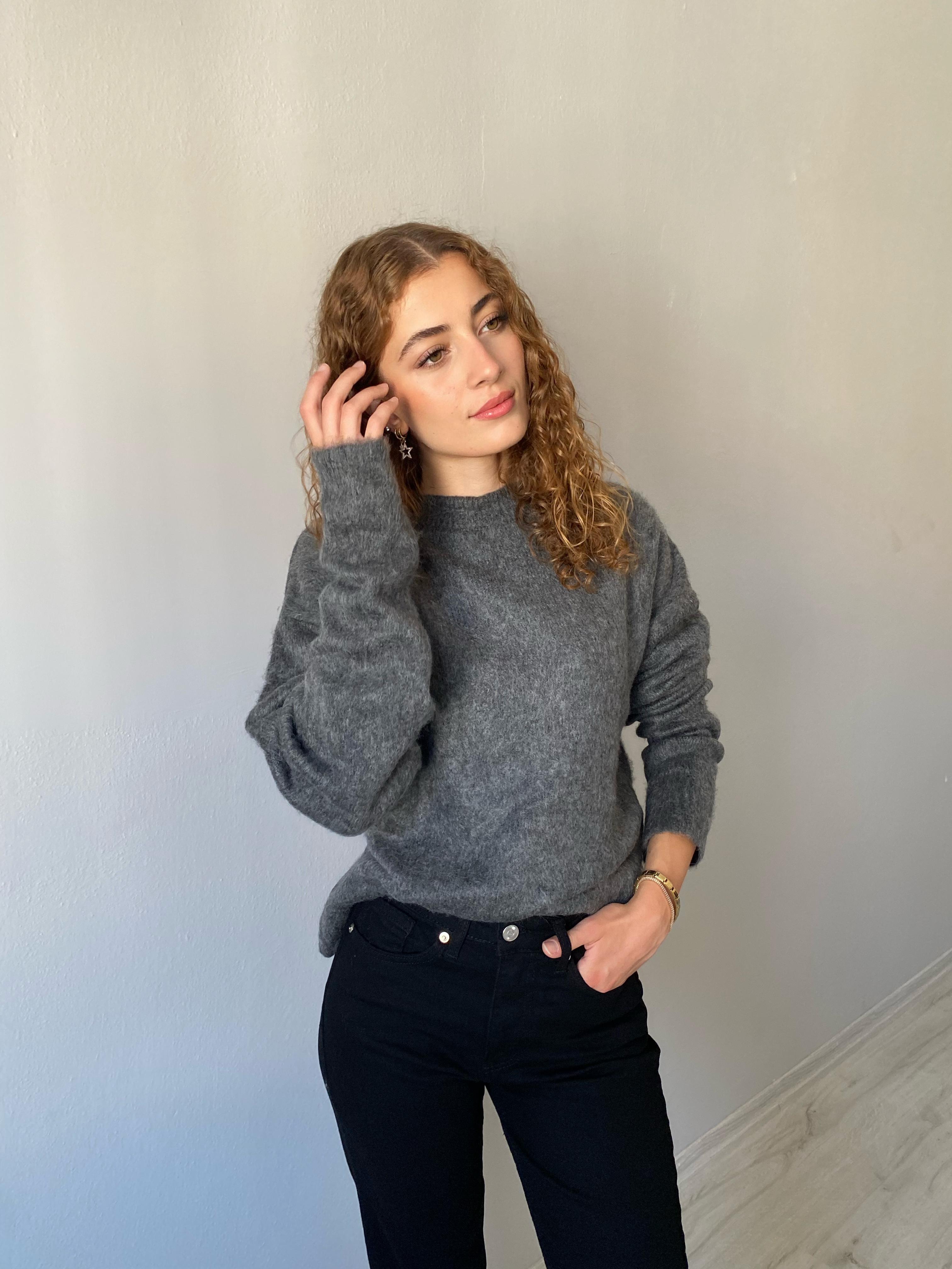 M.D Bisiklet Yaka Oversize Antasit Yumoş Uzun Kol Kazak