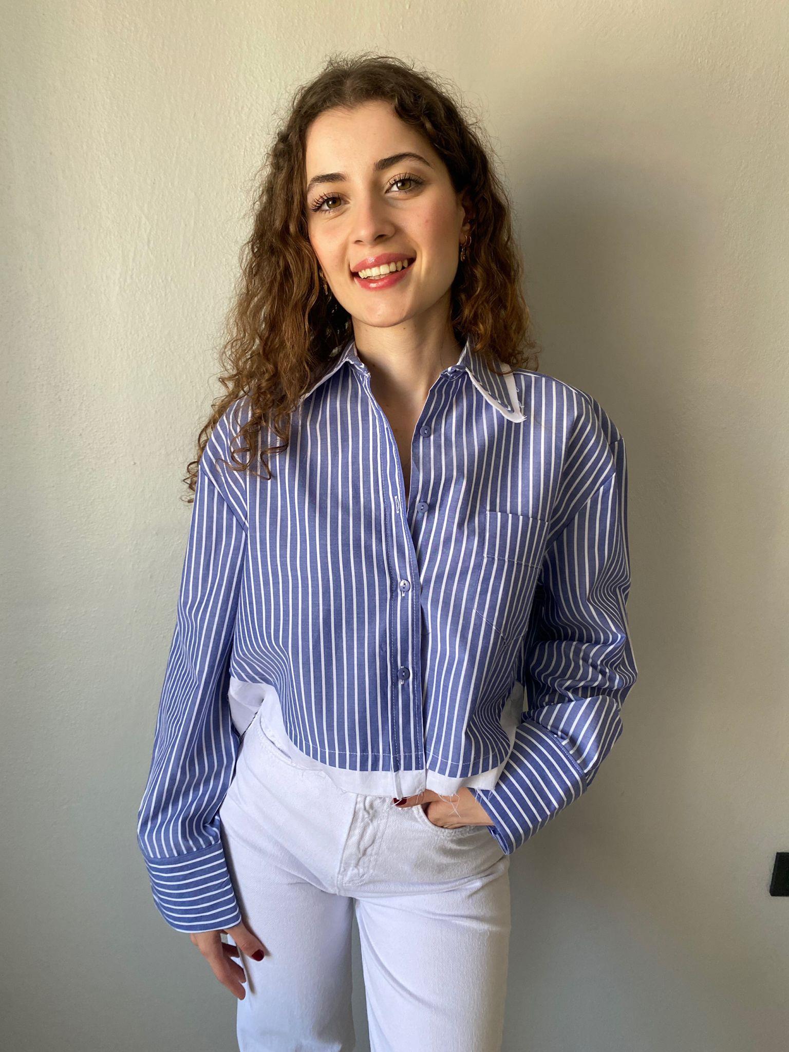 Maci Çizgili Poplin Kısa Gömlek