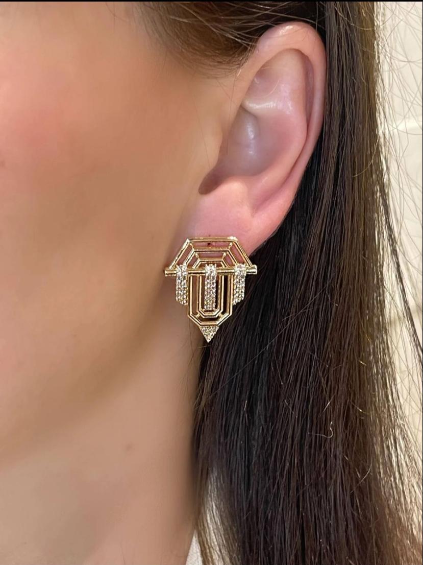 Marka Model Gold Ok Taşlı Serenay Küpesi