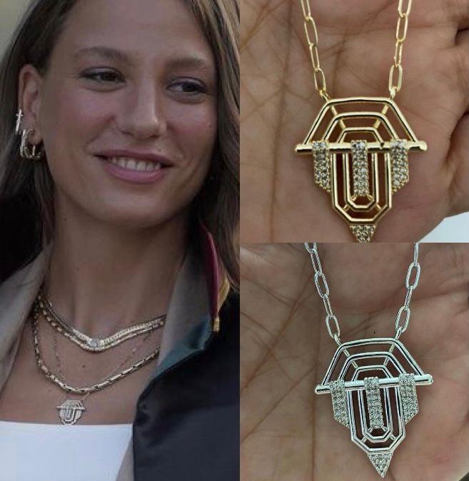 Marka Model Gold Taşlı Ok Serenay Kolyesi
