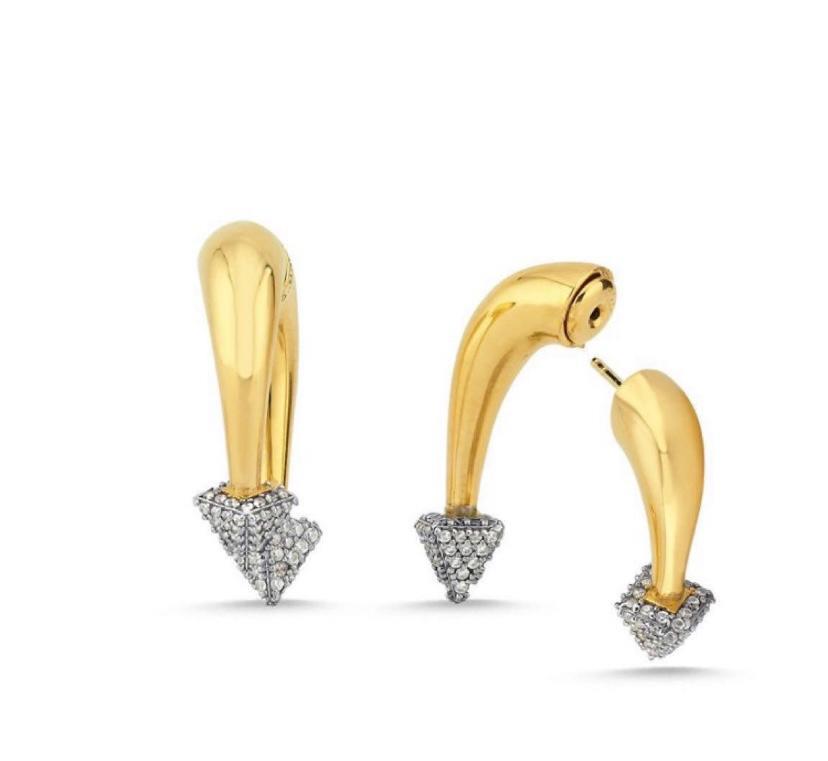 Marka Model Taşlı Marla Gold Küpe