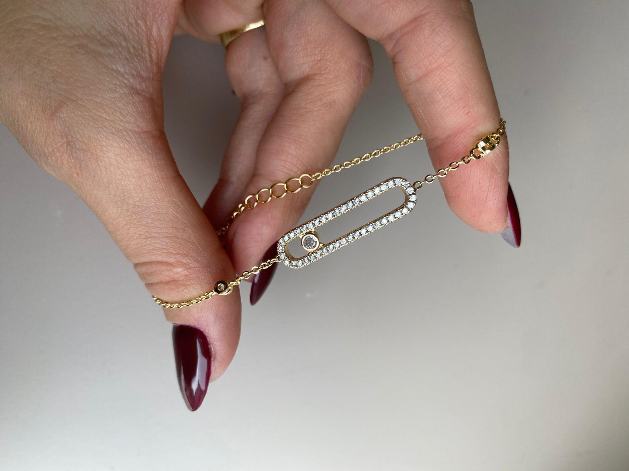 MS Taşlı Gold Çelik Bileklik