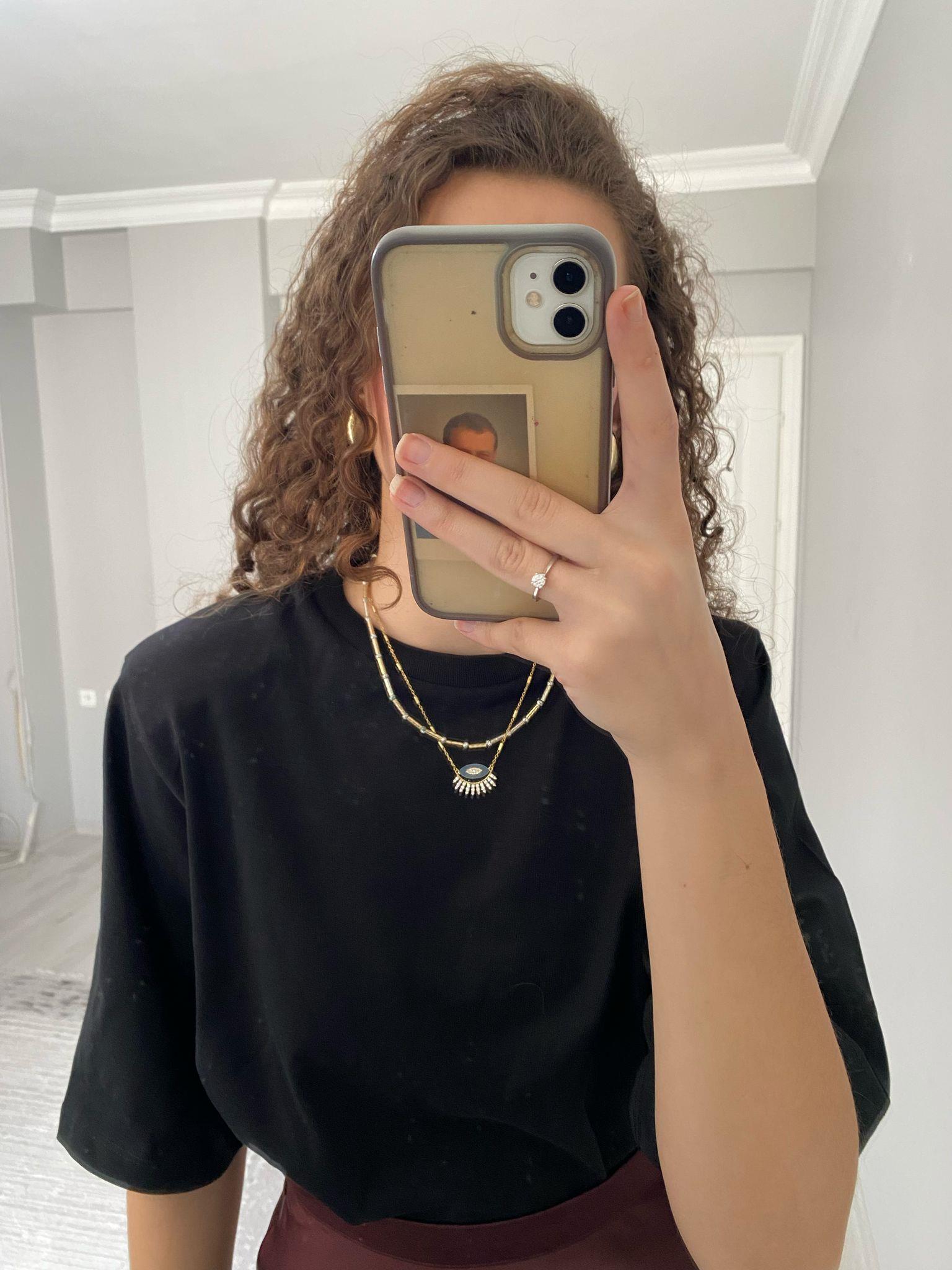 Premium Kalite Vatkalı Pamuklu Kısa Kollu Tshirt Siyah