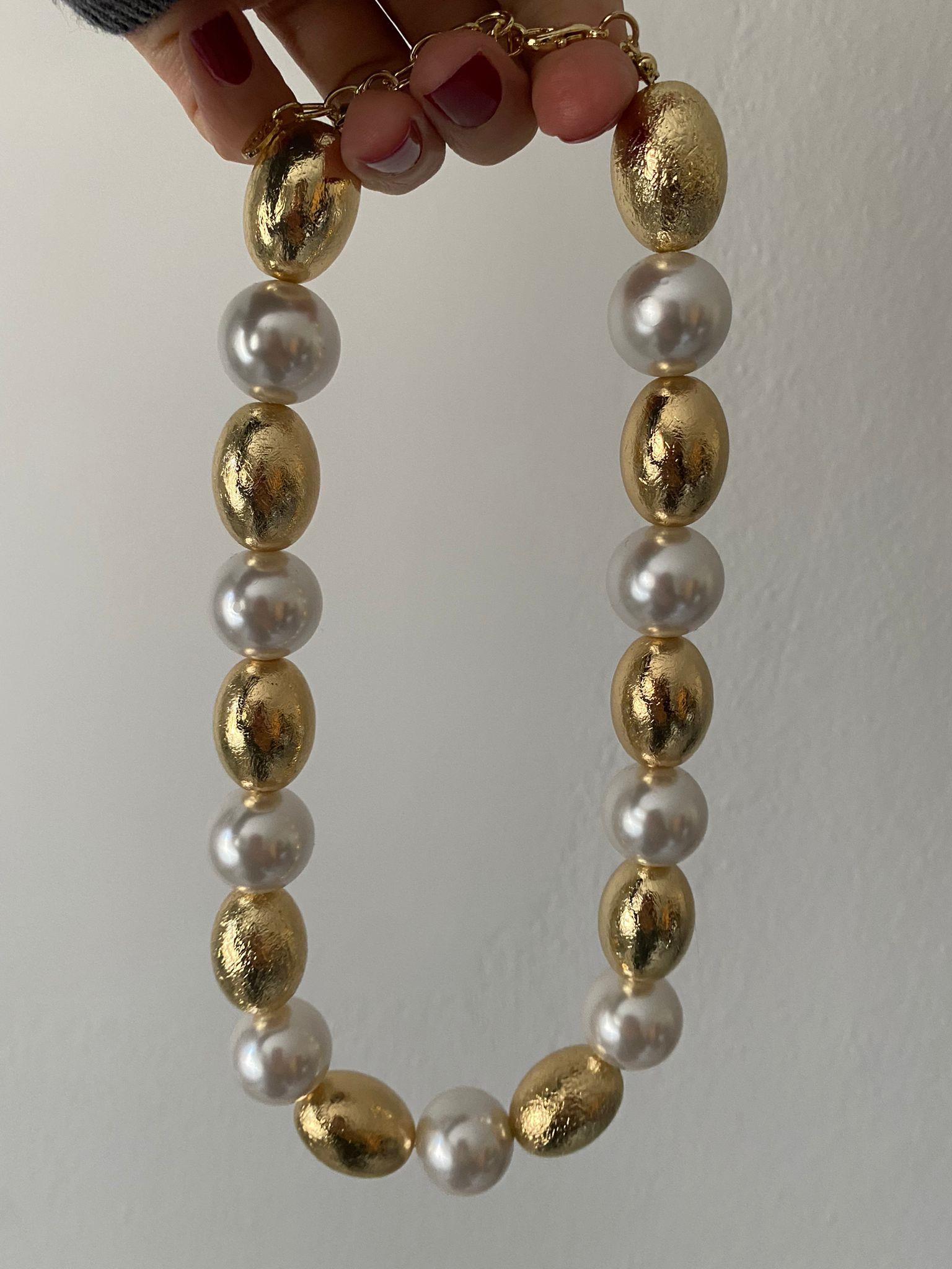 Tasarım Gold Detay Top Kolye