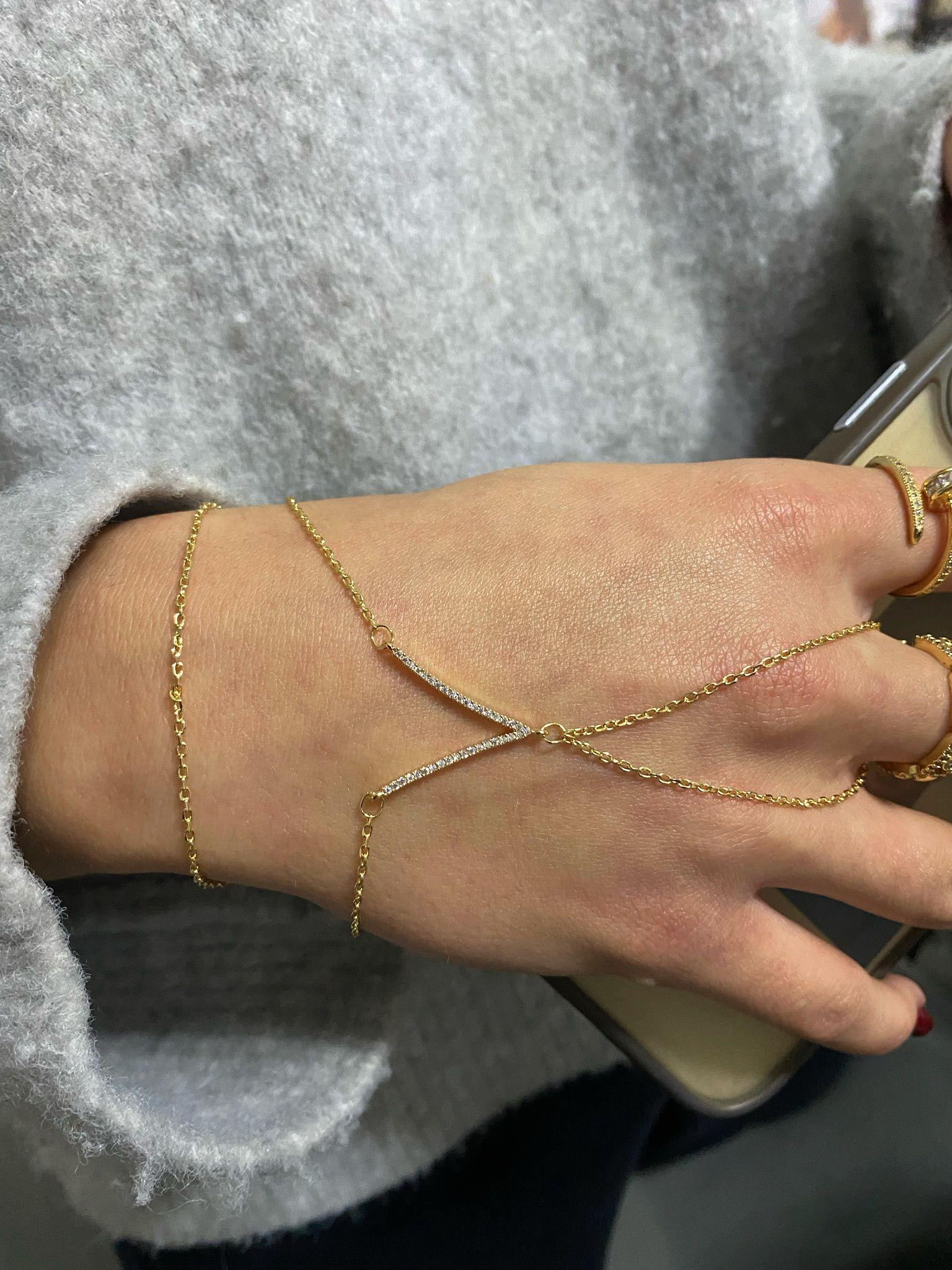 Tasarım Gold Taşlı V Şahmeran