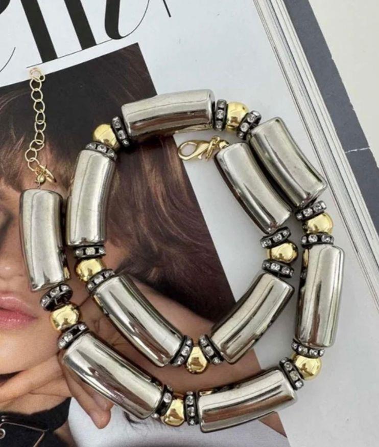 Tasarım Gümüş Boru Kolye