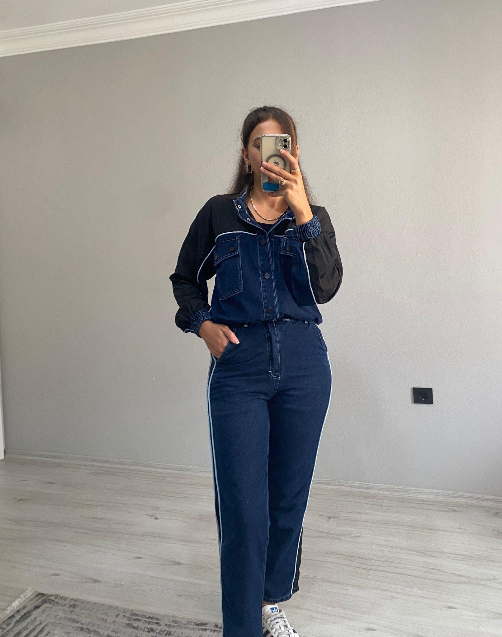 TWST Model Pareşüt Kumaş Denim Takım