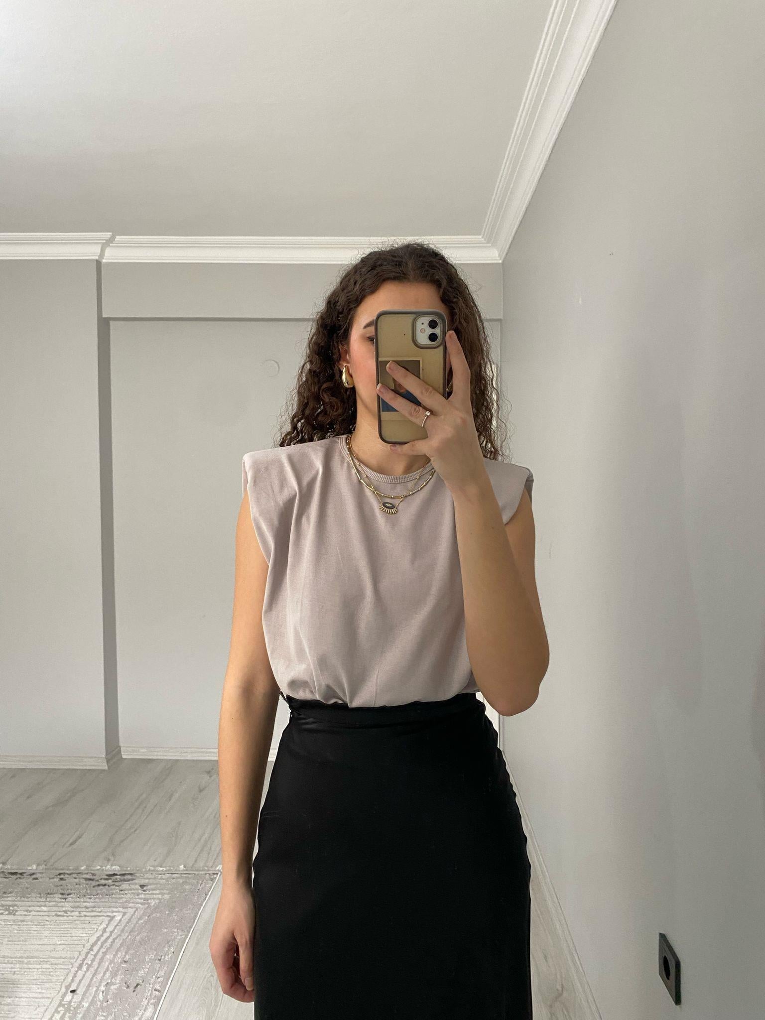 ZR Premium Kalite Vatkalı Bodysuit Bej