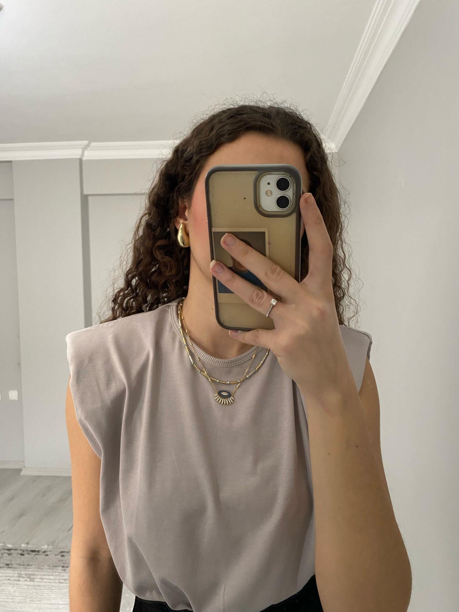 ZR Premium Kalite Vatkalı Bodysuit Bej