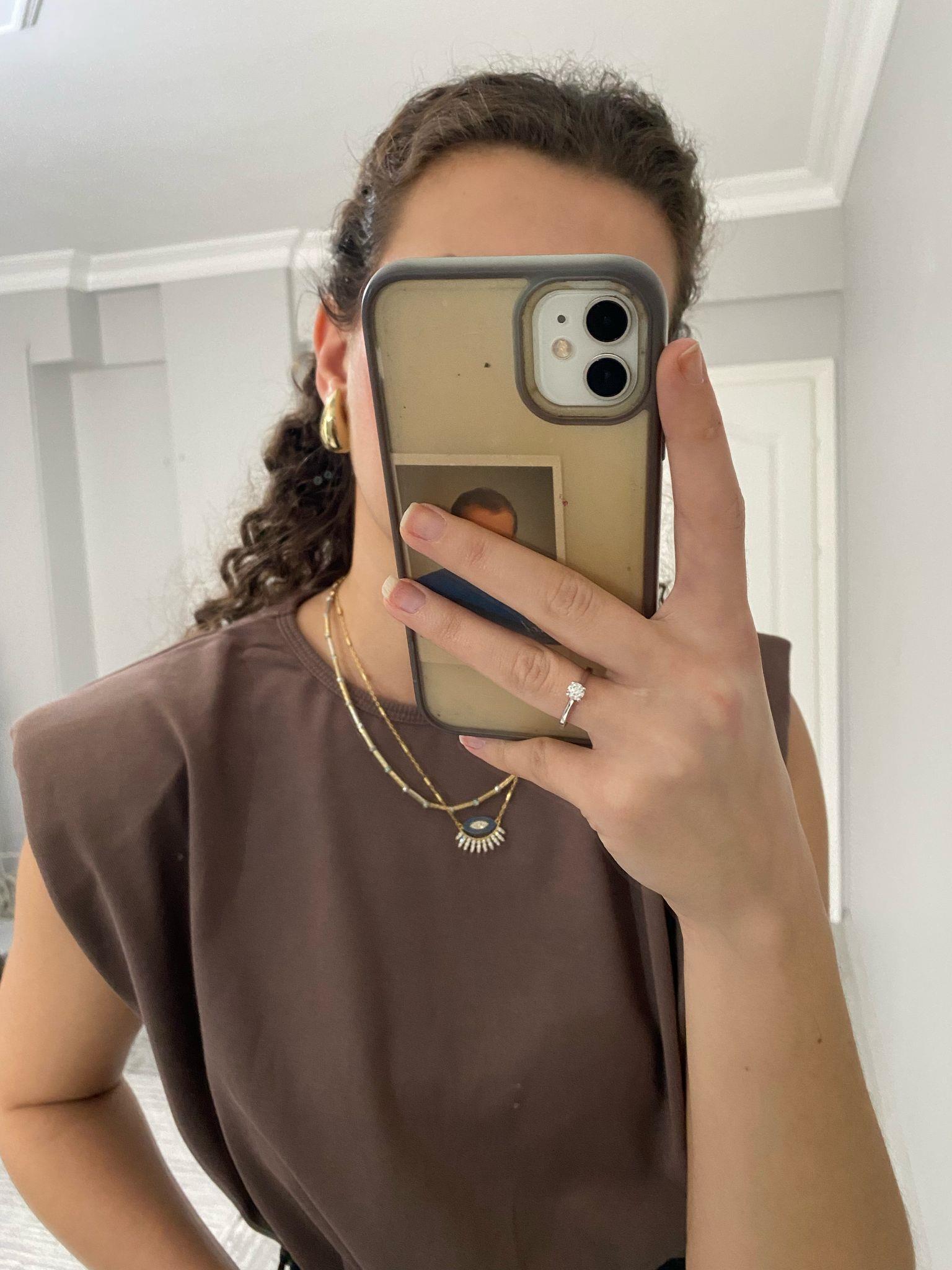 ZR Premium Kalite Vatkalı Bodysuit Kahve