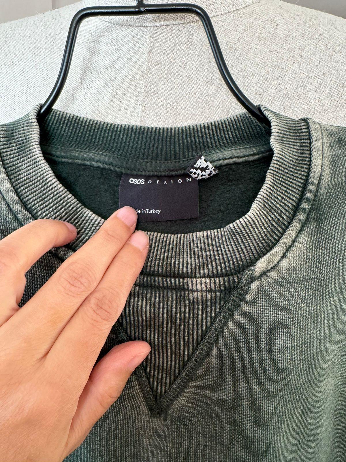  Oversize Sweatshirt - Yıkamalı Koyu Yeşil