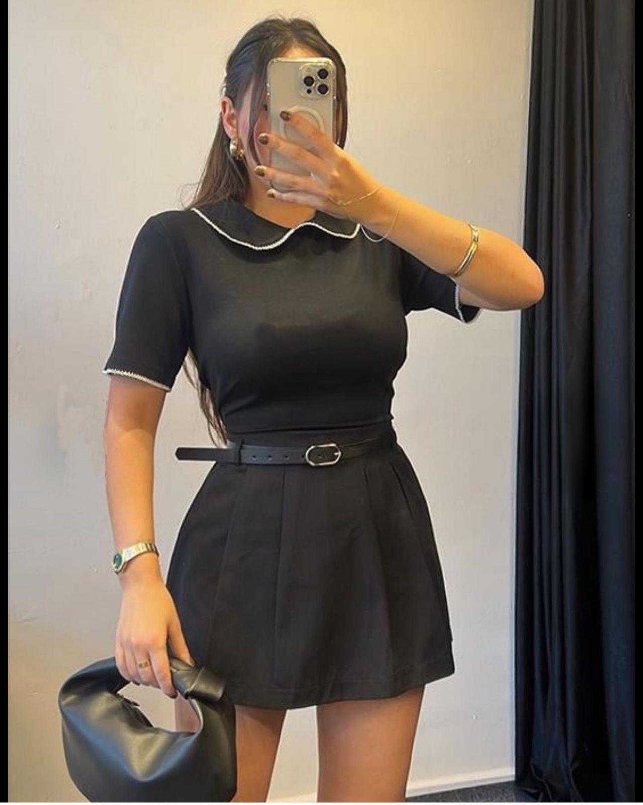  Pliseli Mini Şort Etek