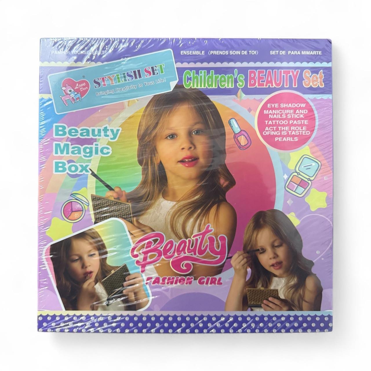 Beauty Magic Box - Sihirli Güzellik Kutusu – Çocuk Makyaj, Sticker, Dövme, Charm Seti