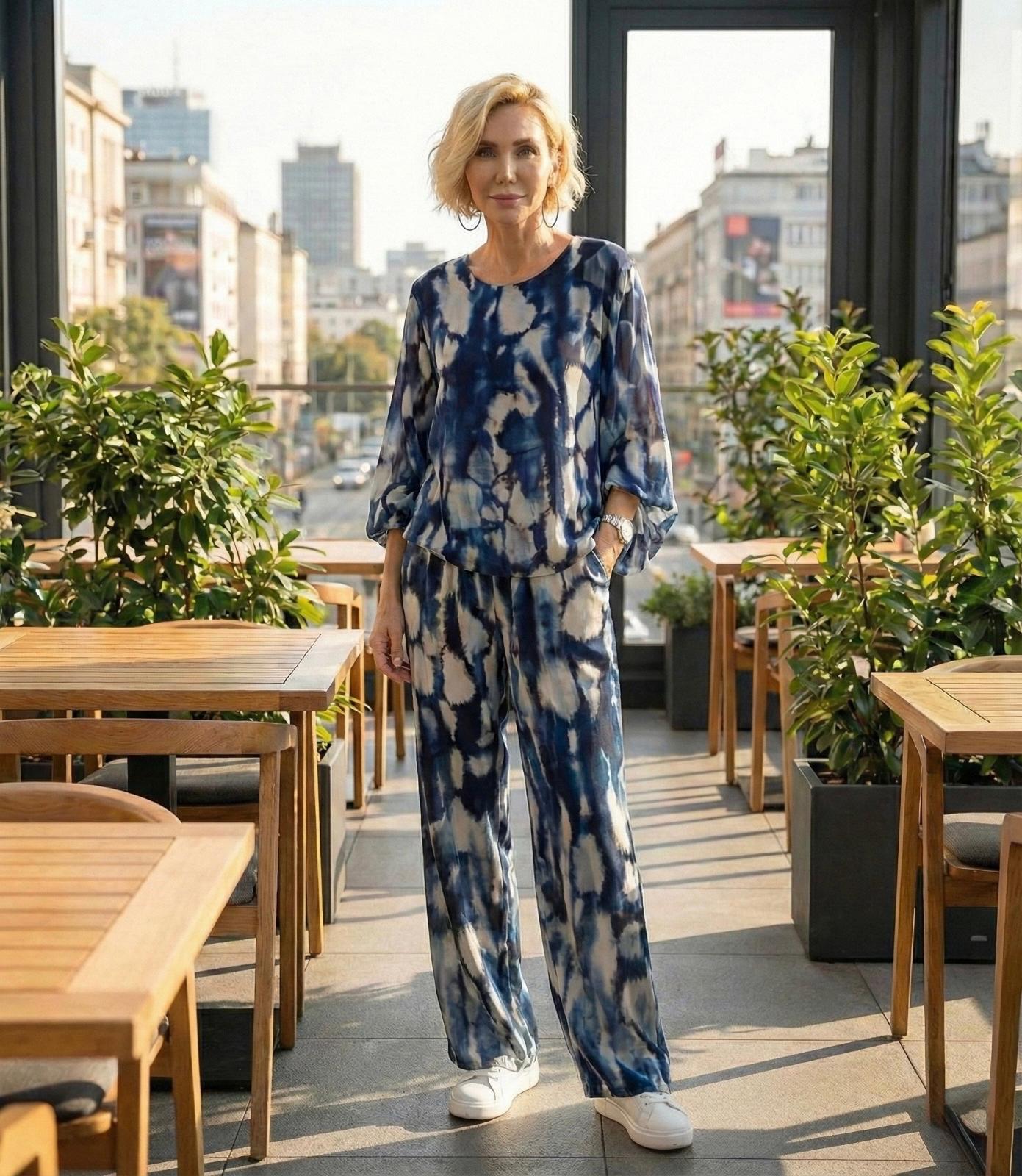 İthal Oversize Bluz - Pantolon Takım