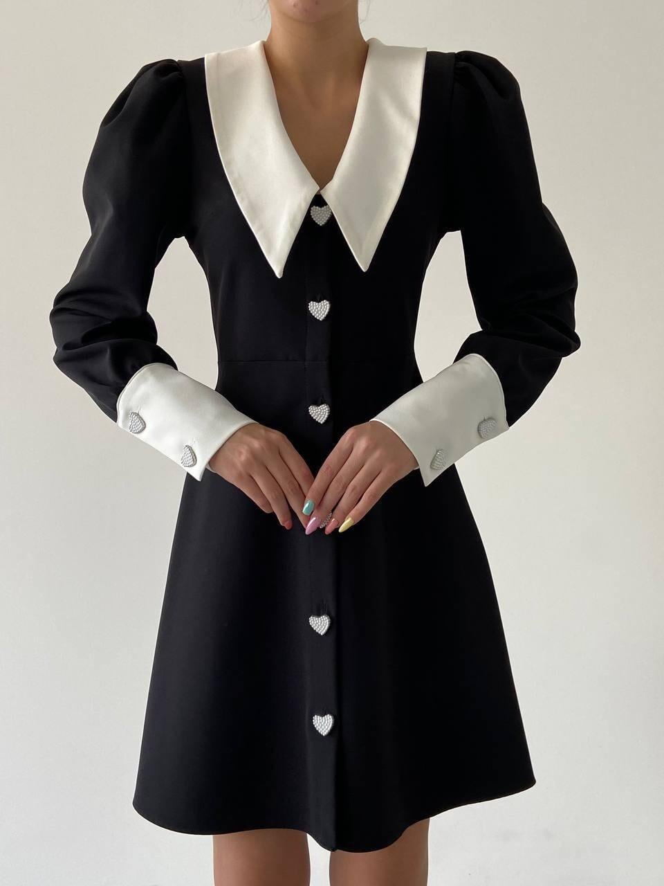 KALP DÜĞMELİ MİNİ ELBİSE
