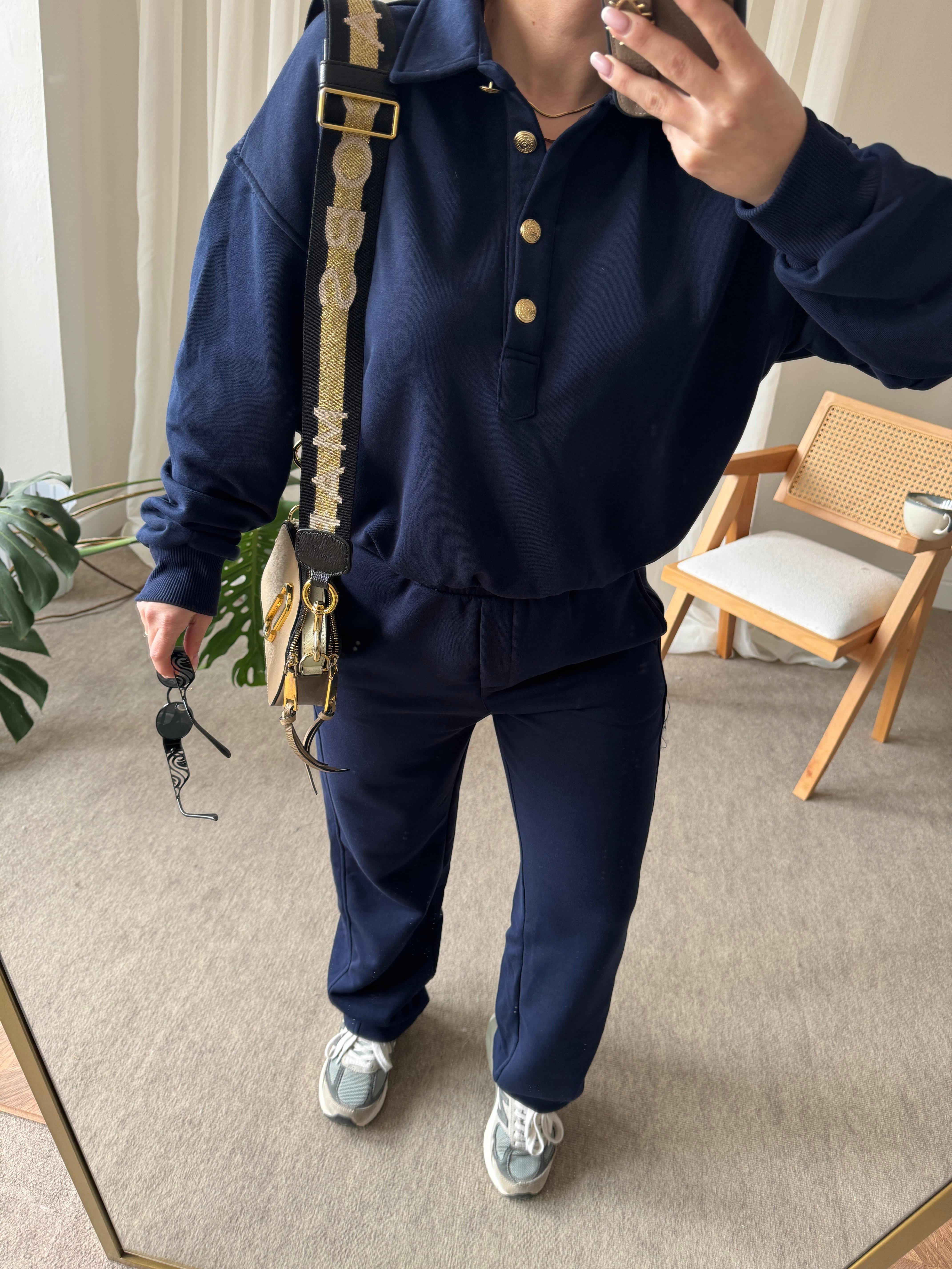 Polo Yaka Gold Düğmeli Eşofman Takımı 