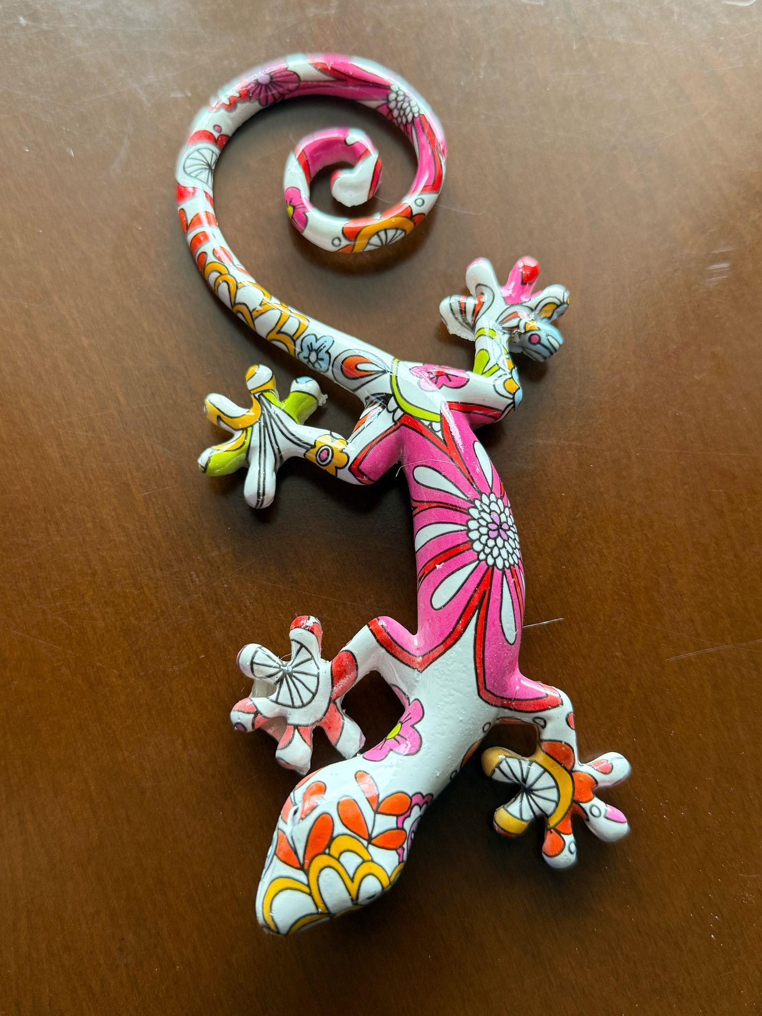 Reçineli 3 Boyutlu Egzotik Kertenkele Duvar Dekoru – 16,5 x 8 cm
