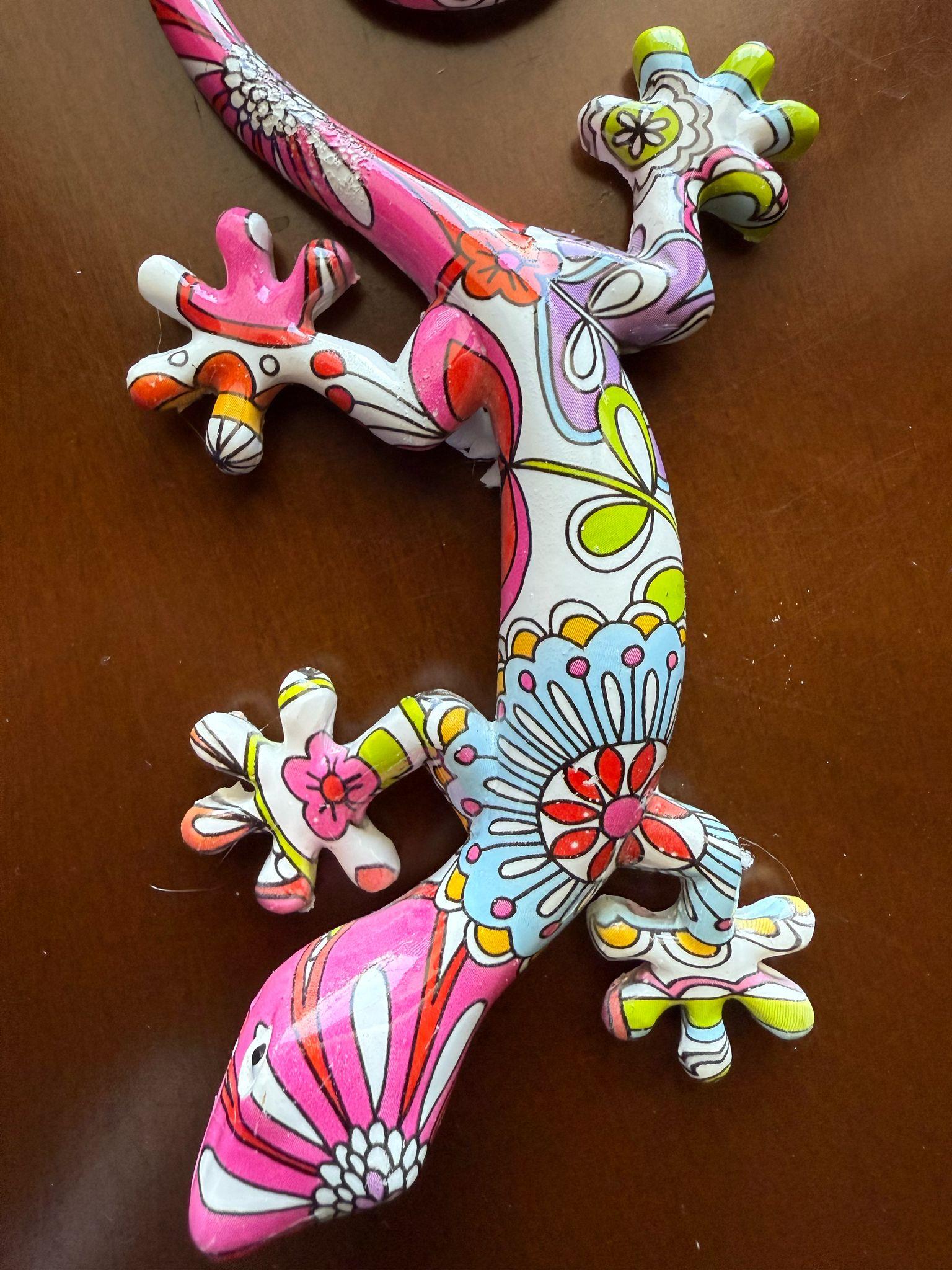Reçineli 3 Boyutlu Egzotik Kertenkele Duvar Dekoru – 16,5 x 8 cm