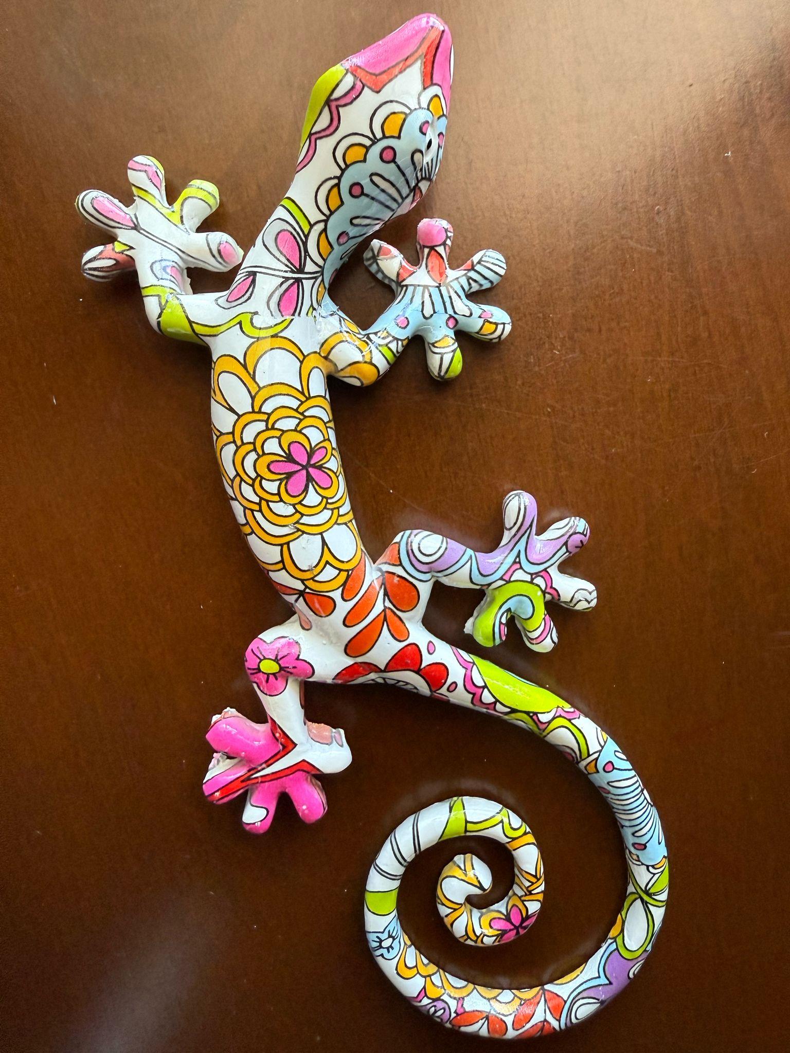 Reçineli 3 Boyutlu Egzotik Kertenkele Duvar Dekoru – 16,5 x 8 cm