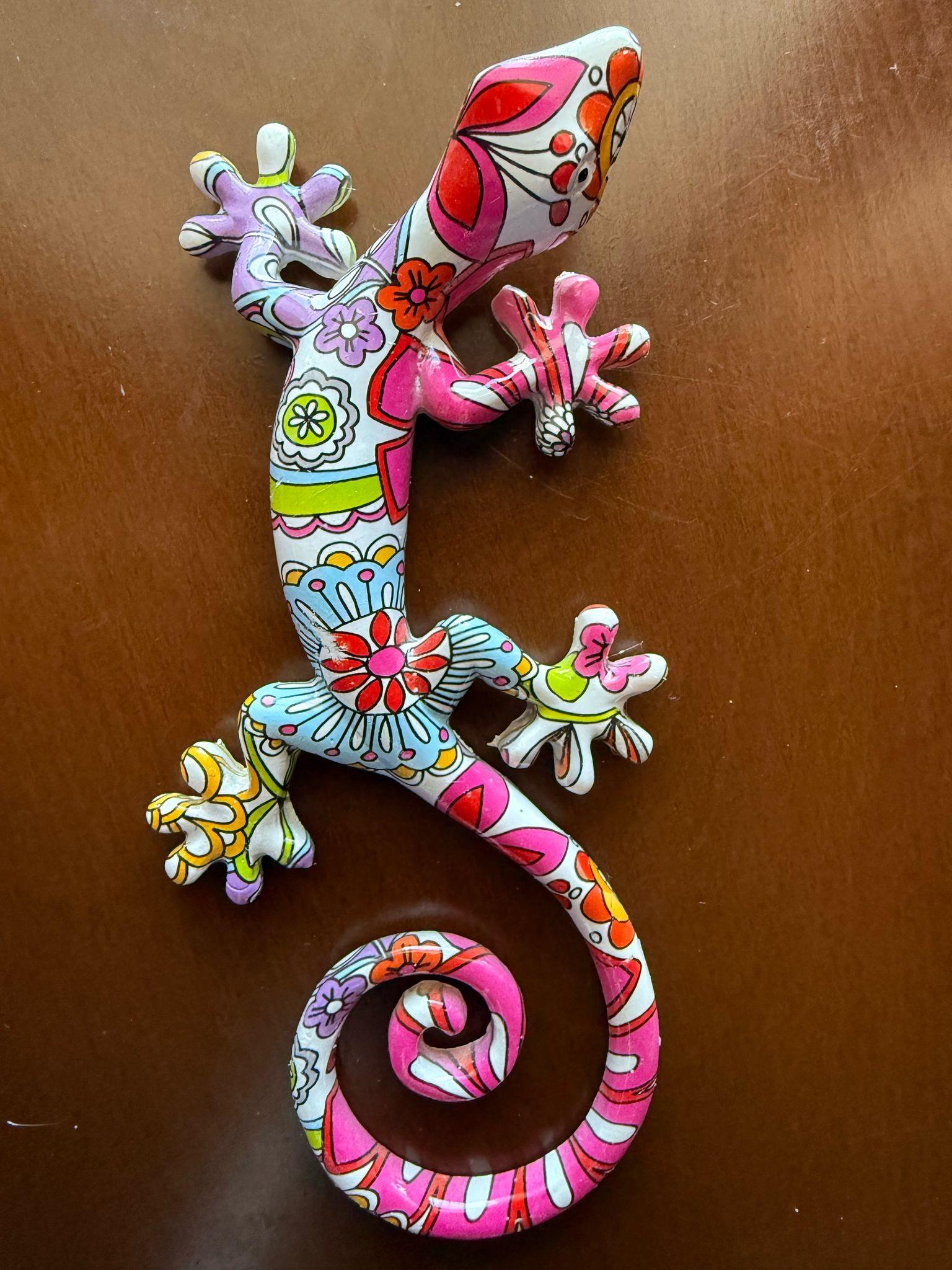 Reçineli 3 Boyutlu Egzotik Kertenkele Duvar Dekoru – 16,5 x 8 cm