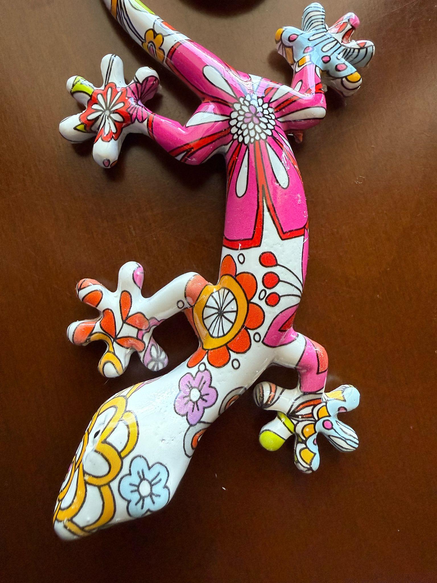 Reçineli 3 Boyutlu Egzotik Kertenkele Duvar Dekoru – 16,5 x 8 cm