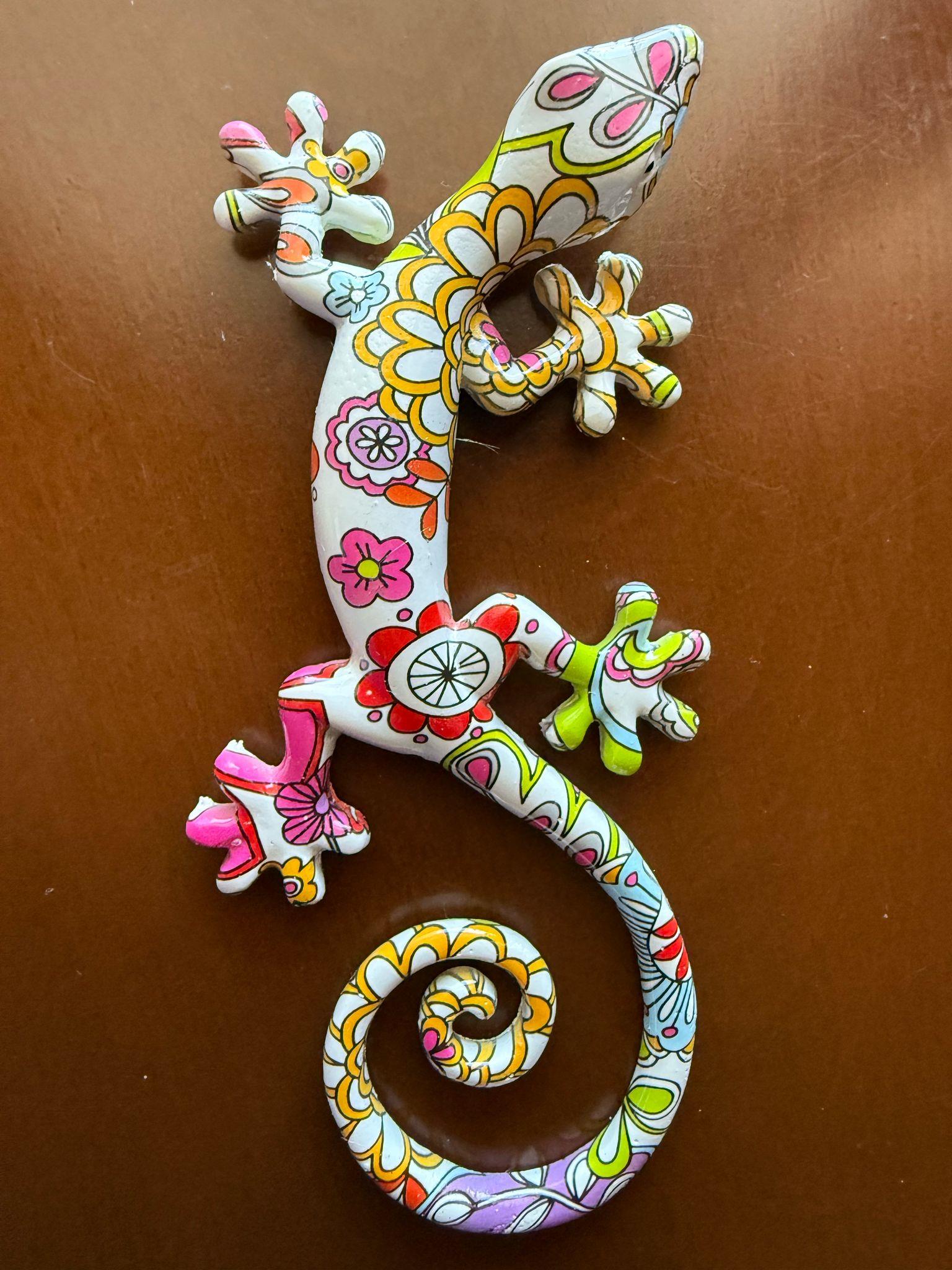 Reçineli 3 Boyutlu Egzotik Kertenkele Duvar Dekoru – 16,5 x 8 cm