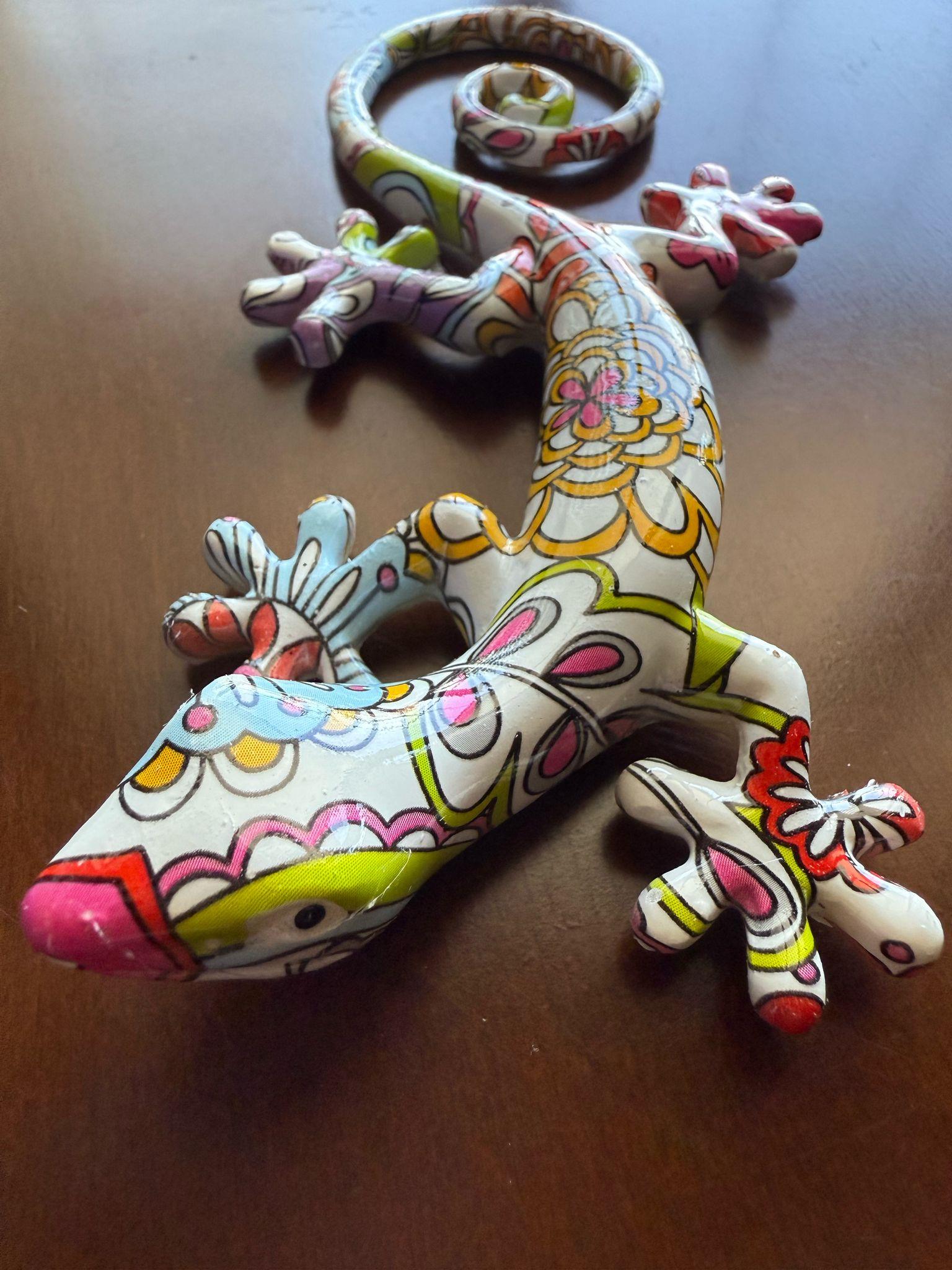 Reçineli 3 Boyutlu Egzotik Kertenkele Duvar Dekoru – 16,5 x 8 cm