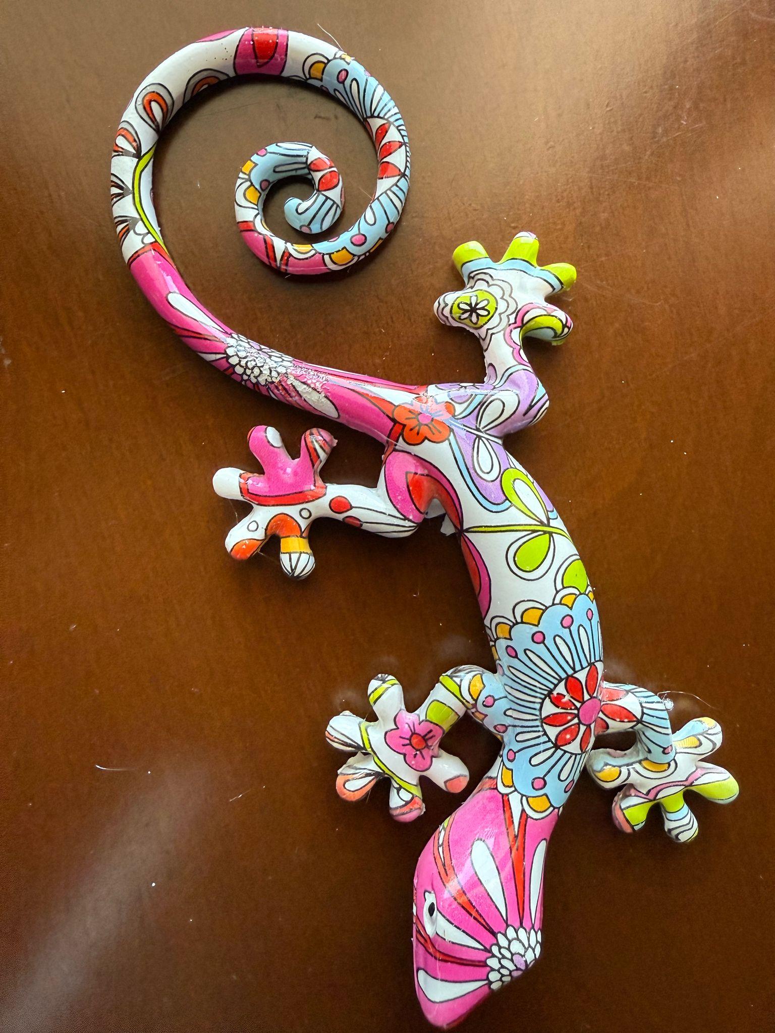 Reçineli 3 Boyutlu Egzotik Kertenkele Duvar Dekoru – 16,5 x 8 cm