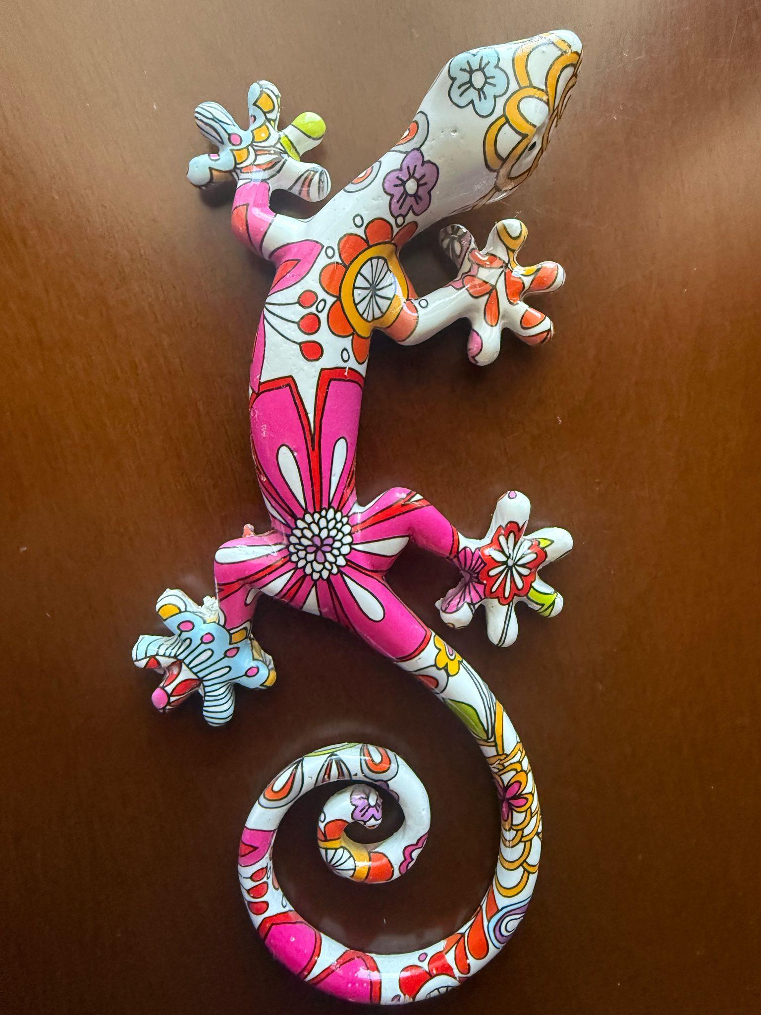Reçineli 3 Boyutlu Egzotik Kertenkele Duvar Dekoru – 16,5 x 8 cm