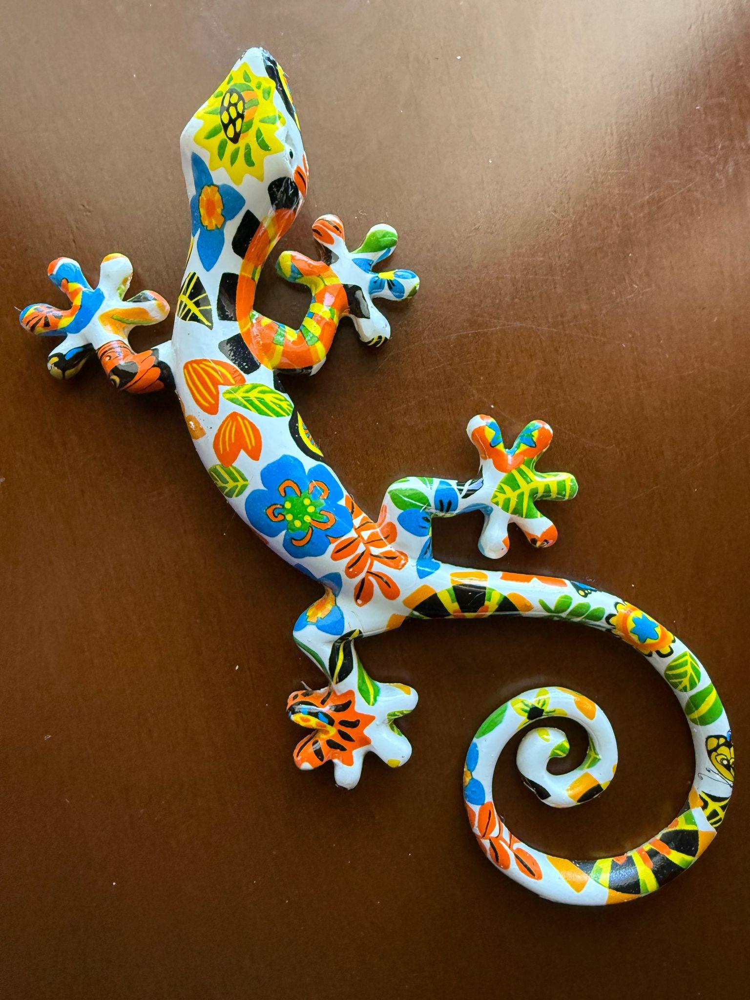 Reçineli 3 Boyutlu Egzotik Kertenkele Duvar Dekoru – 16,5 x 8 cm