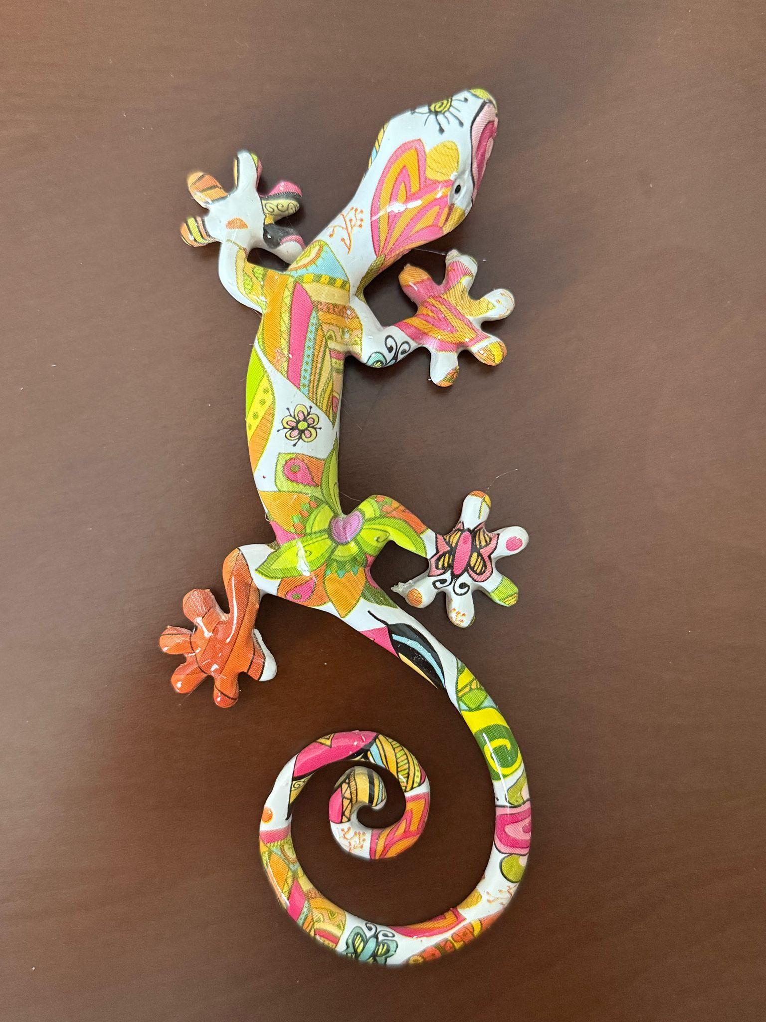 Reçineli 3 Boyutlu Egzotik Kertenkele Duvar Dekoru – 16,5 x 8 cm